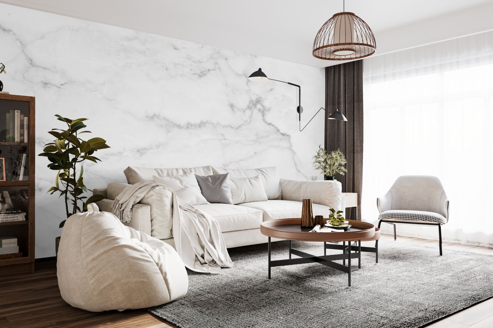 Fototapeta szaro-biały marmur