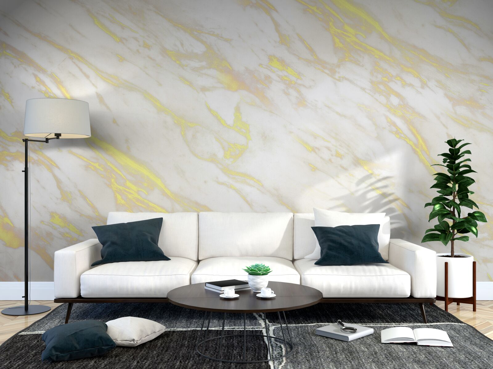 Fototapeta biały marmur ze złotym odcieniem