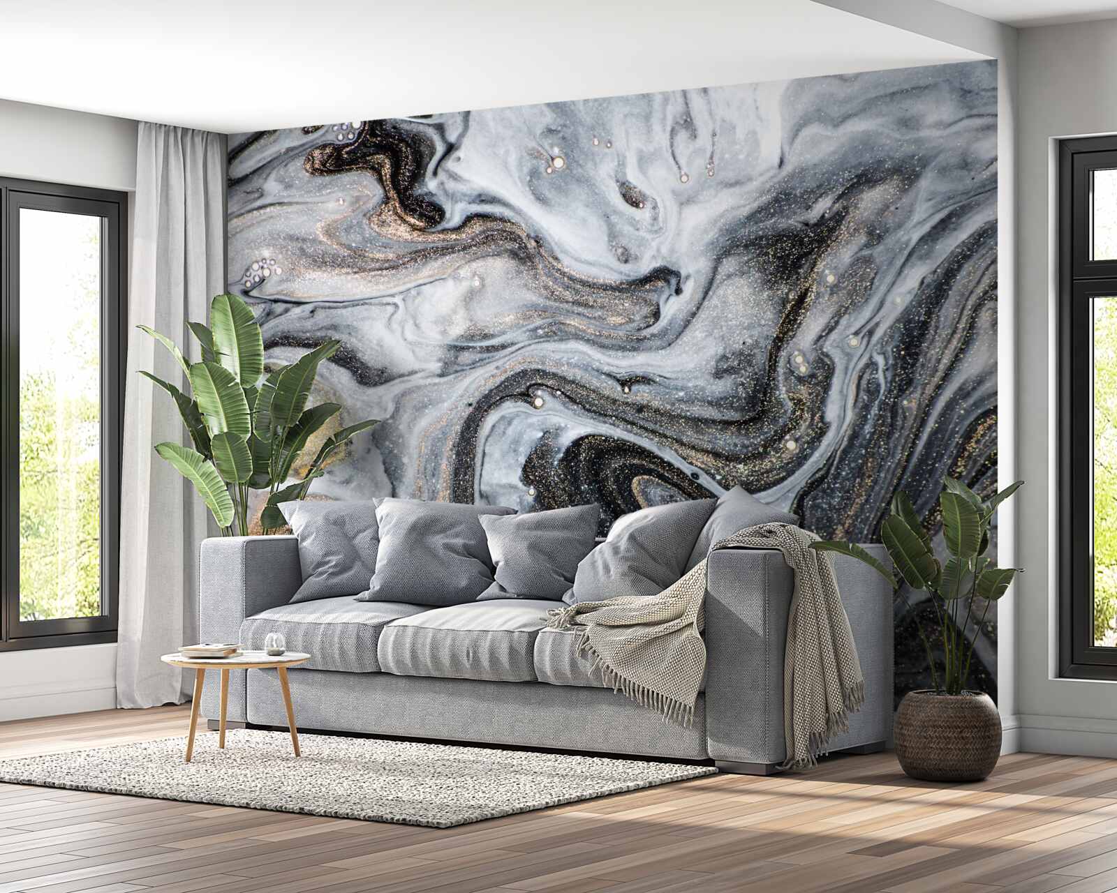 Fototapeta czarny marmur ze złotymi żyłkami