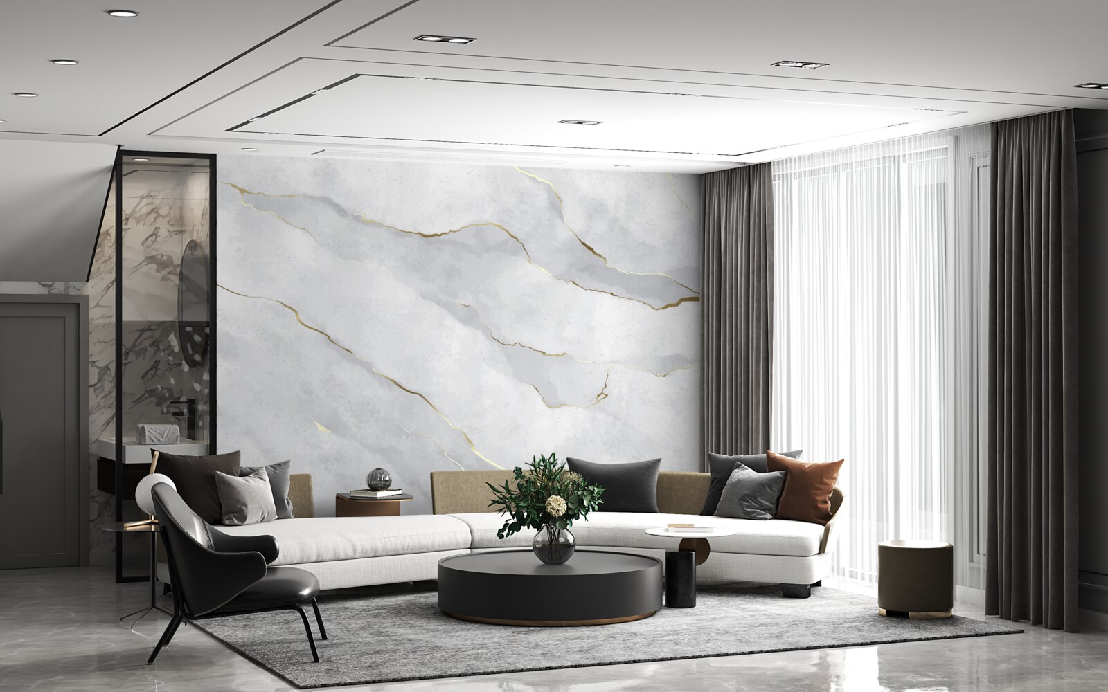 Fototapeta złoty marmur z jasnymi odcieniami