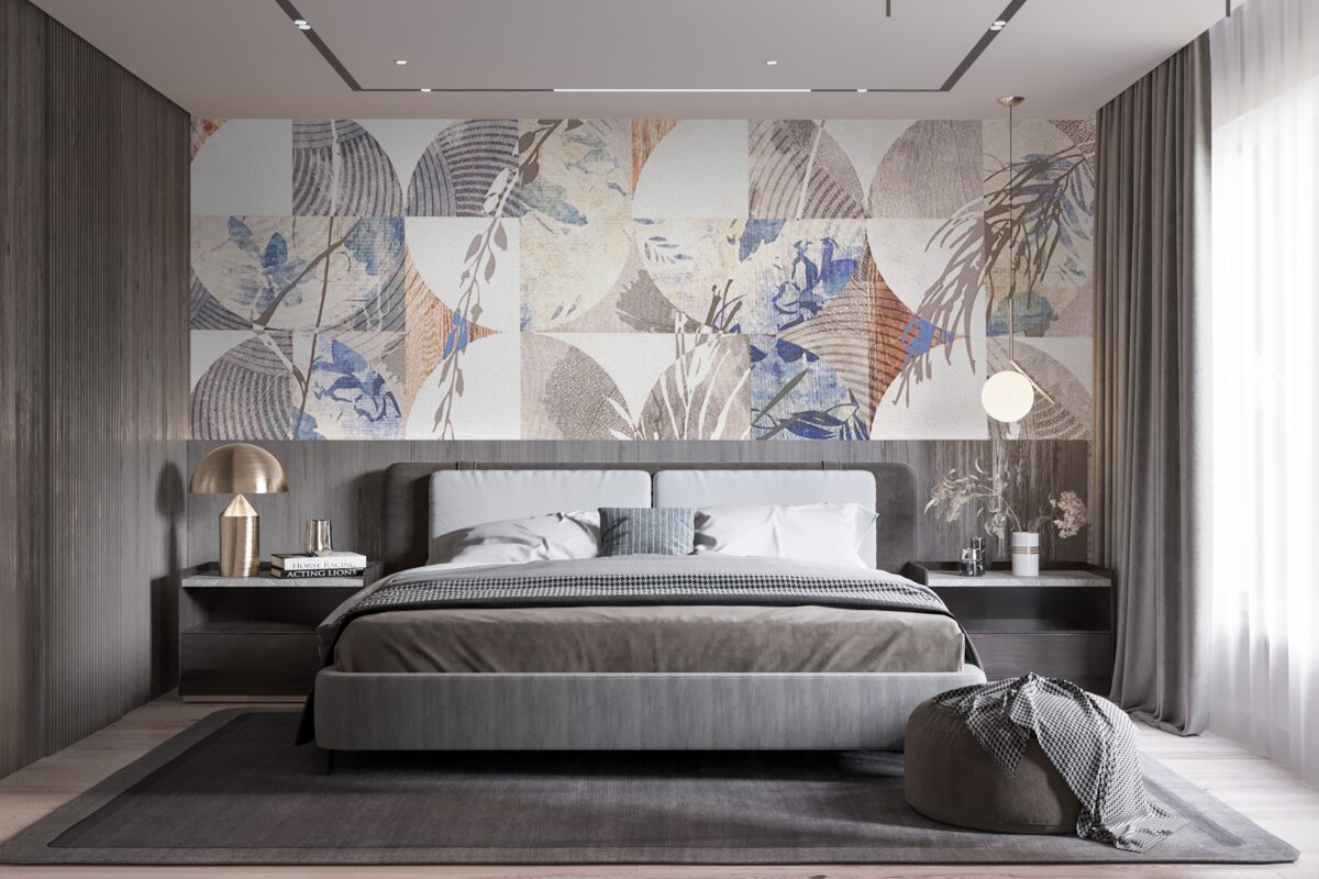 Fototapeta abstrakcyjne tło z nadrukami jesiennych liści