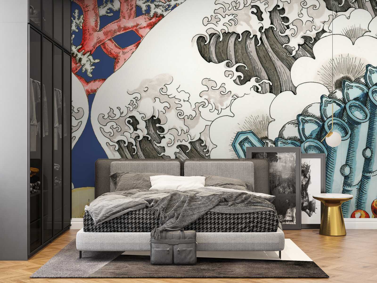 Fototapeta abstrakcja kamieni łączy się z falami