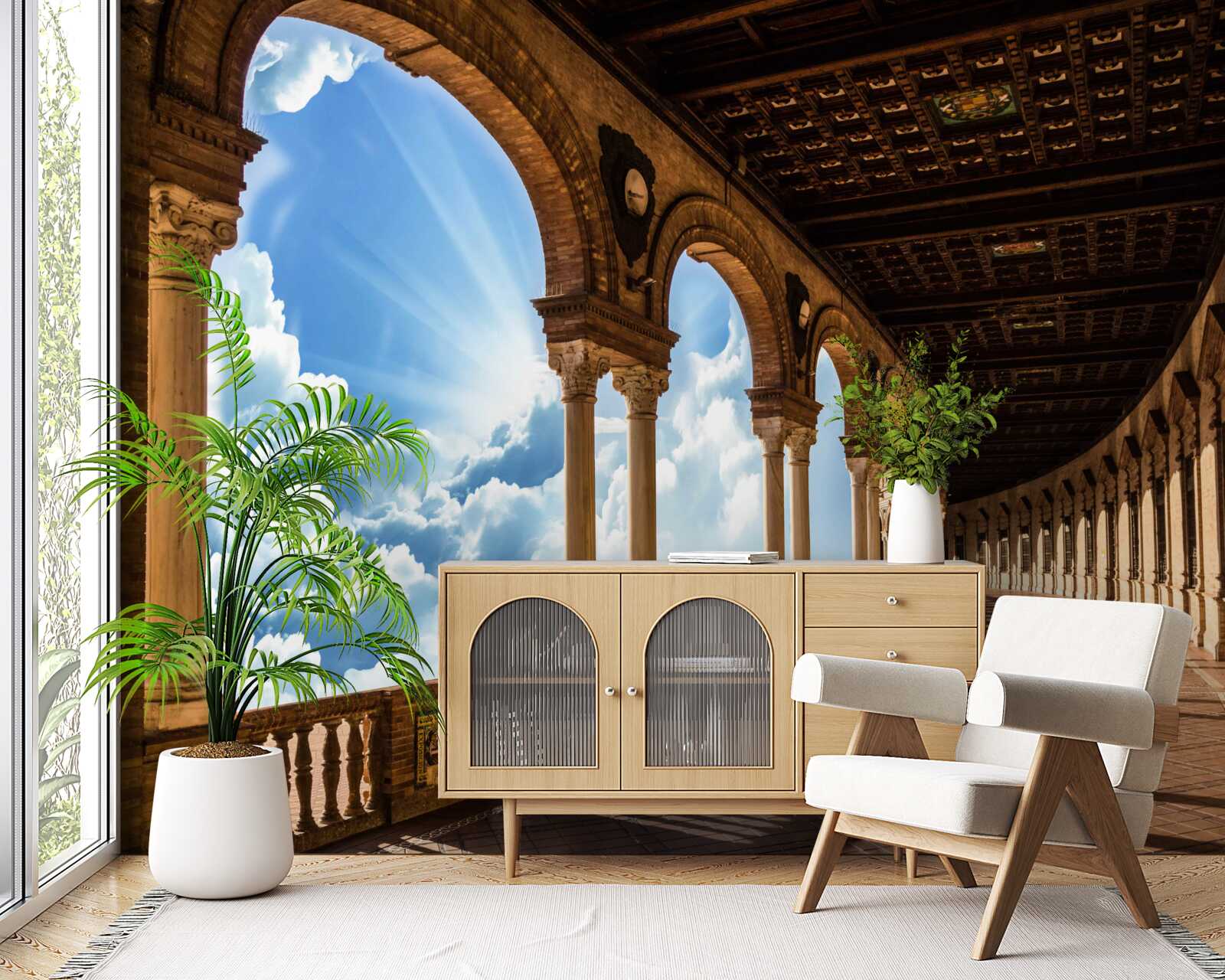 Fototapeta nieskończenie wysoki rząd kolumn