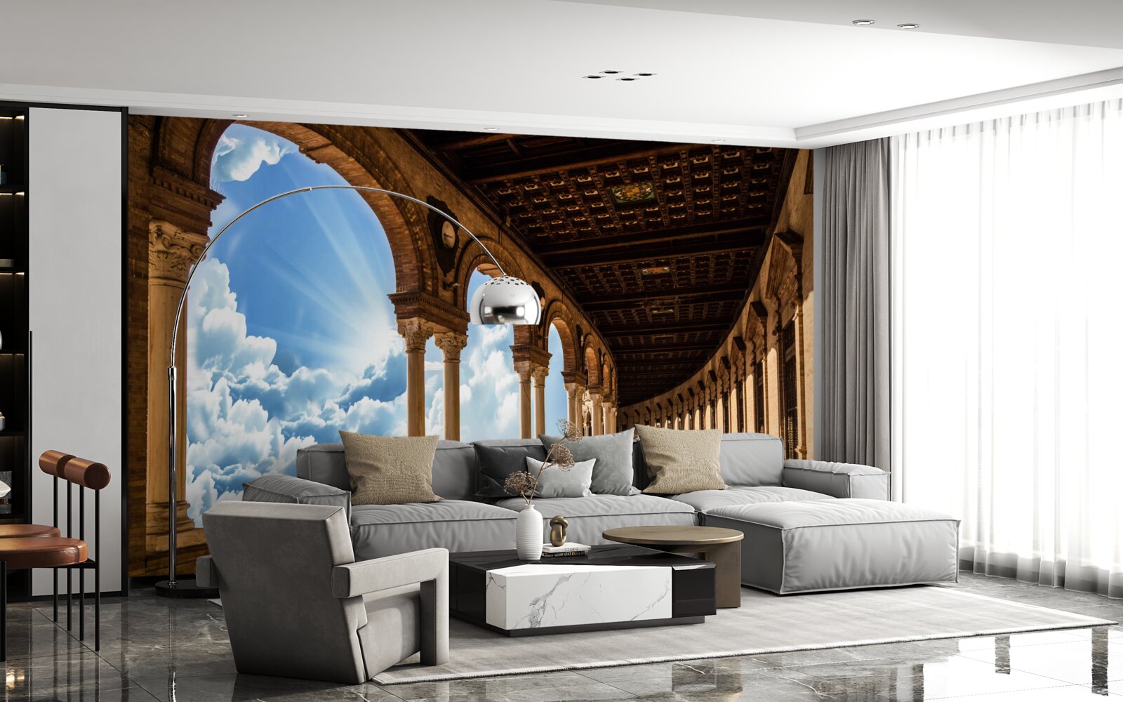 Fototapeta nieskończenie wysoki rząd kolumn