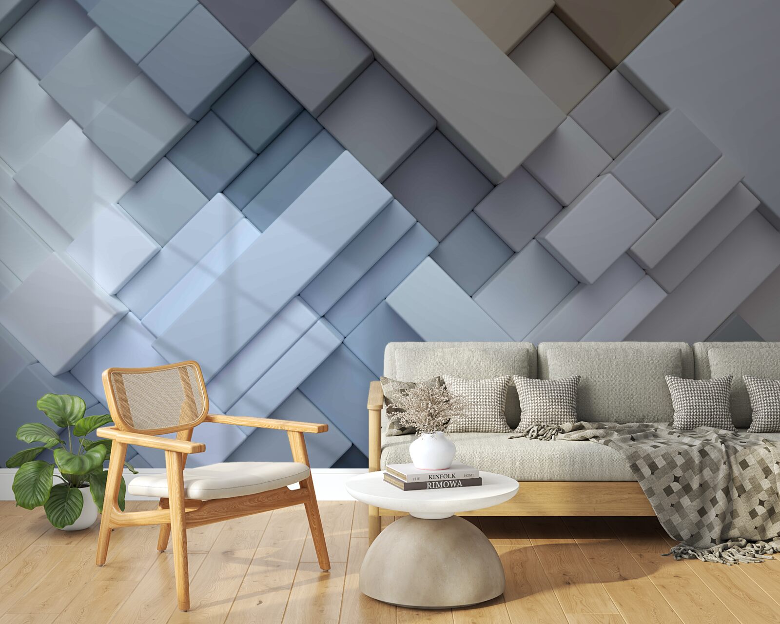 Fototapeta abstrakcyjny obraz w niebieskich kolorach o prostokątnym kształcie