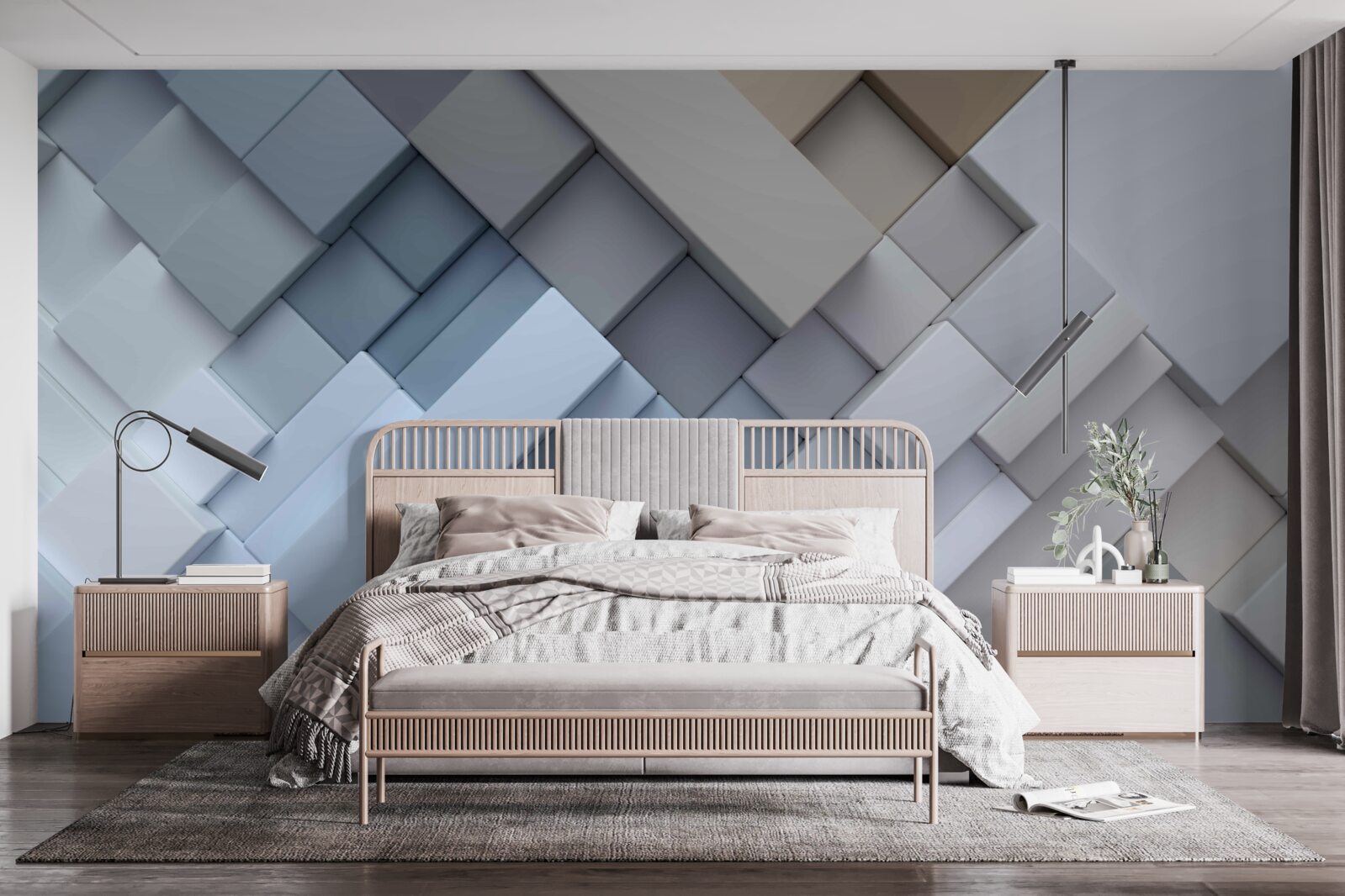 Fototapeta abstrakcyjny obraz w niebieskich kolorach o prostokątnym kształcie