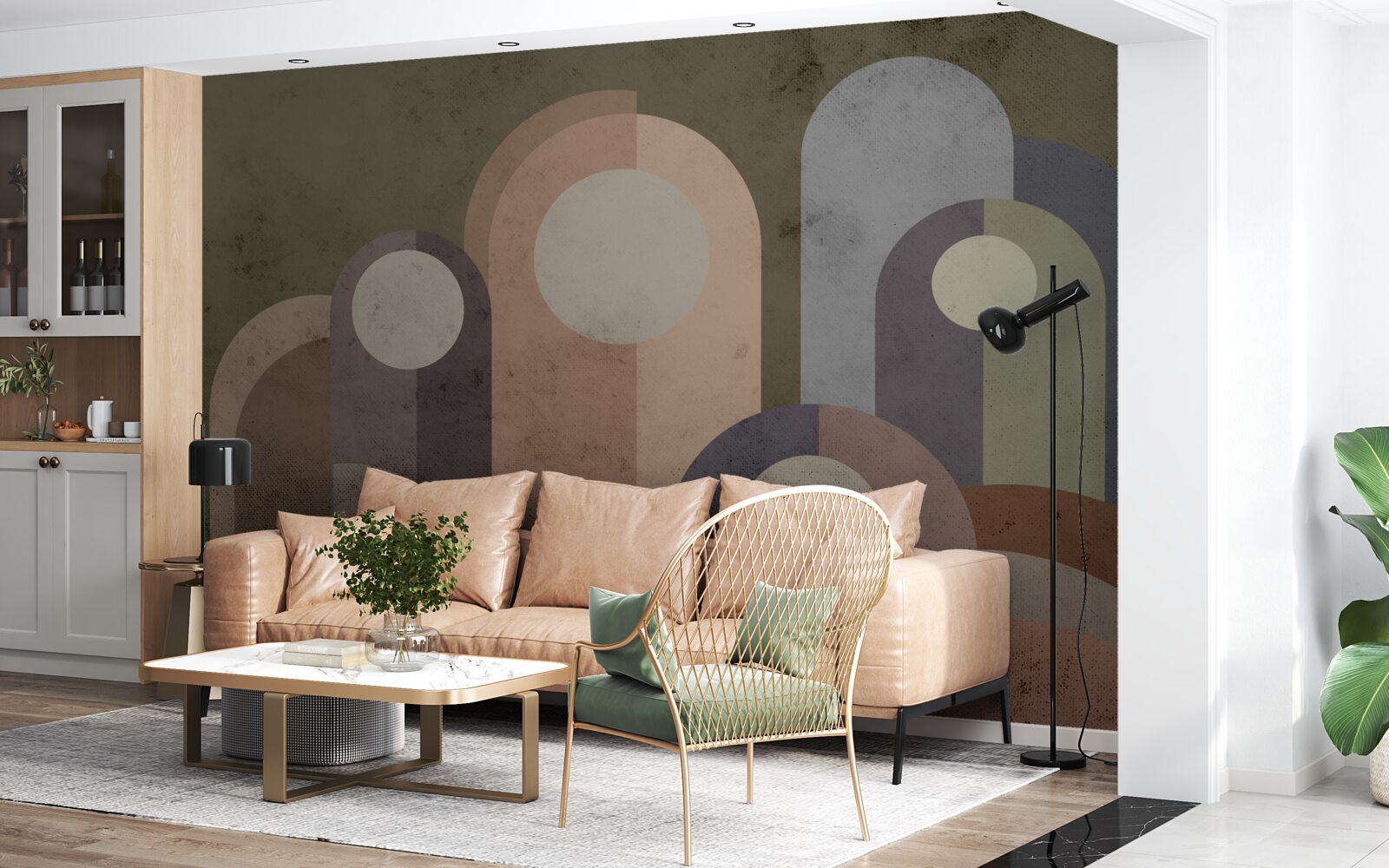 Fototapeta abstrakcyjny obraz roślin wodnych z farbami