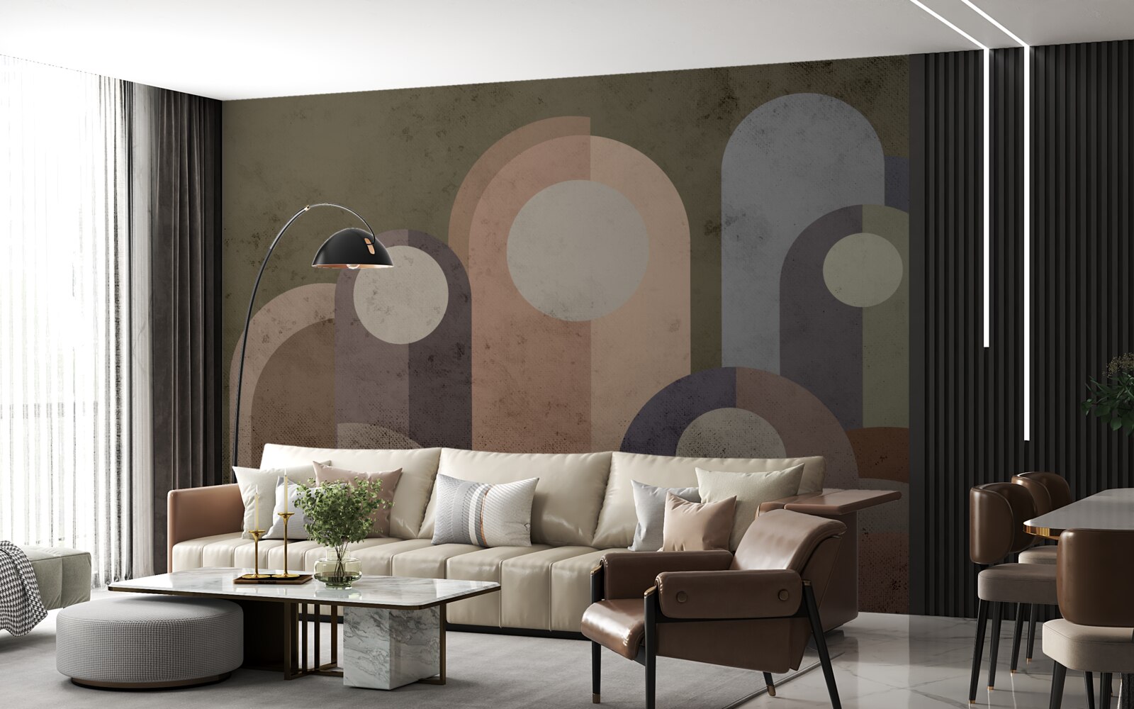 Fototapeta abstrakcyjny obraz roślin wodnych z farbami