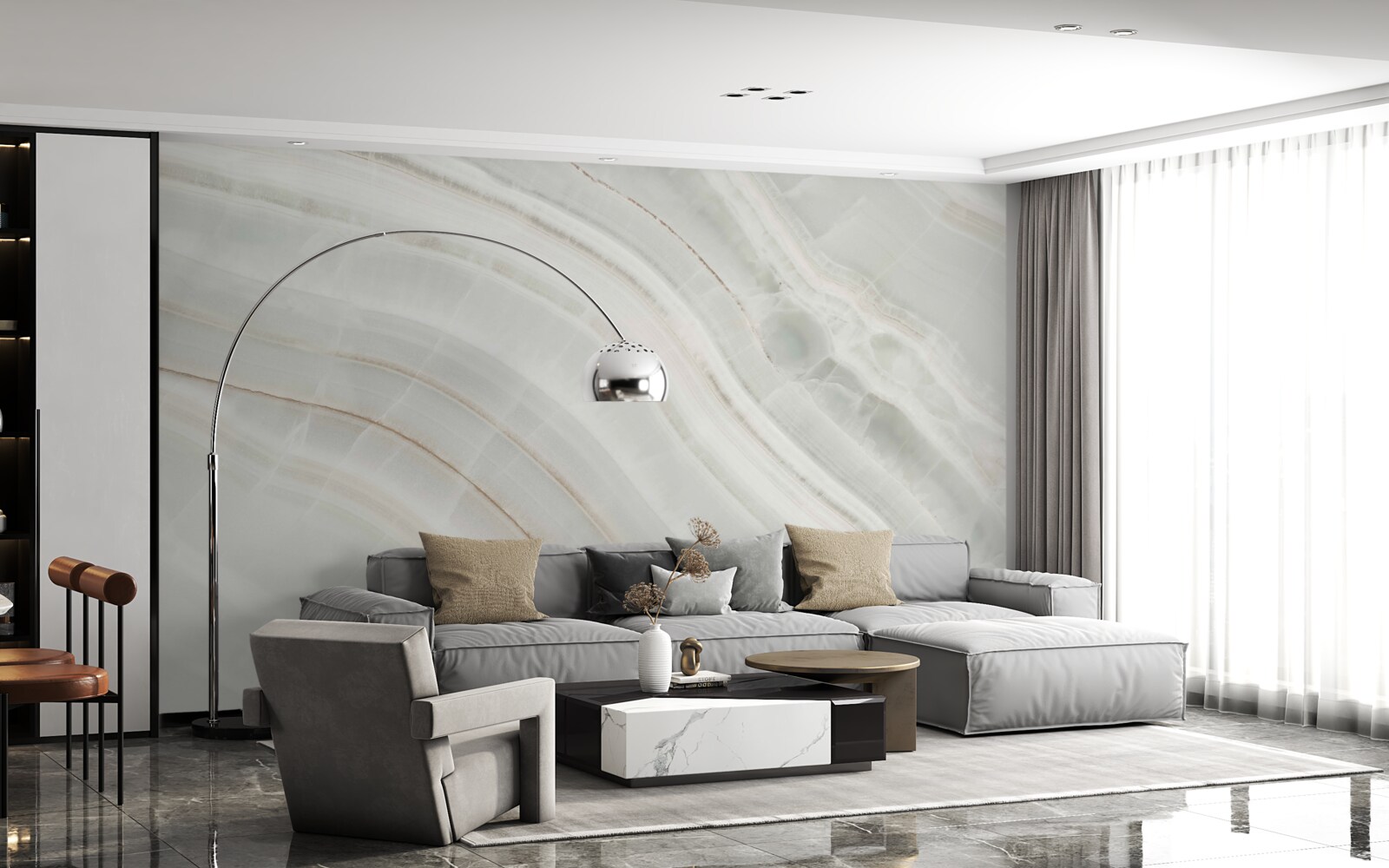 Fototapeta cienki szary beżowy krój