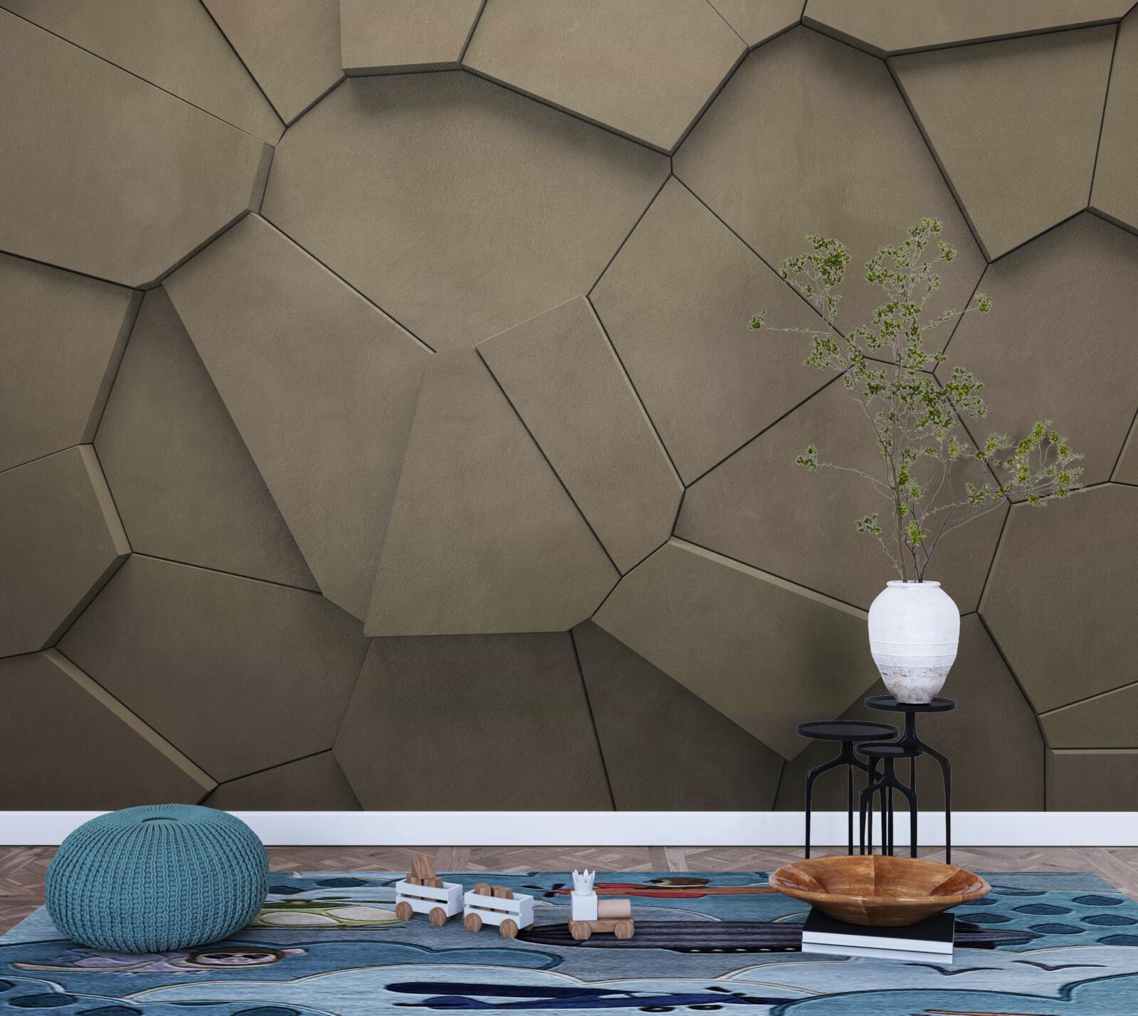 Fototapeta Ściana składająca się z kamieni o różnych kształtach