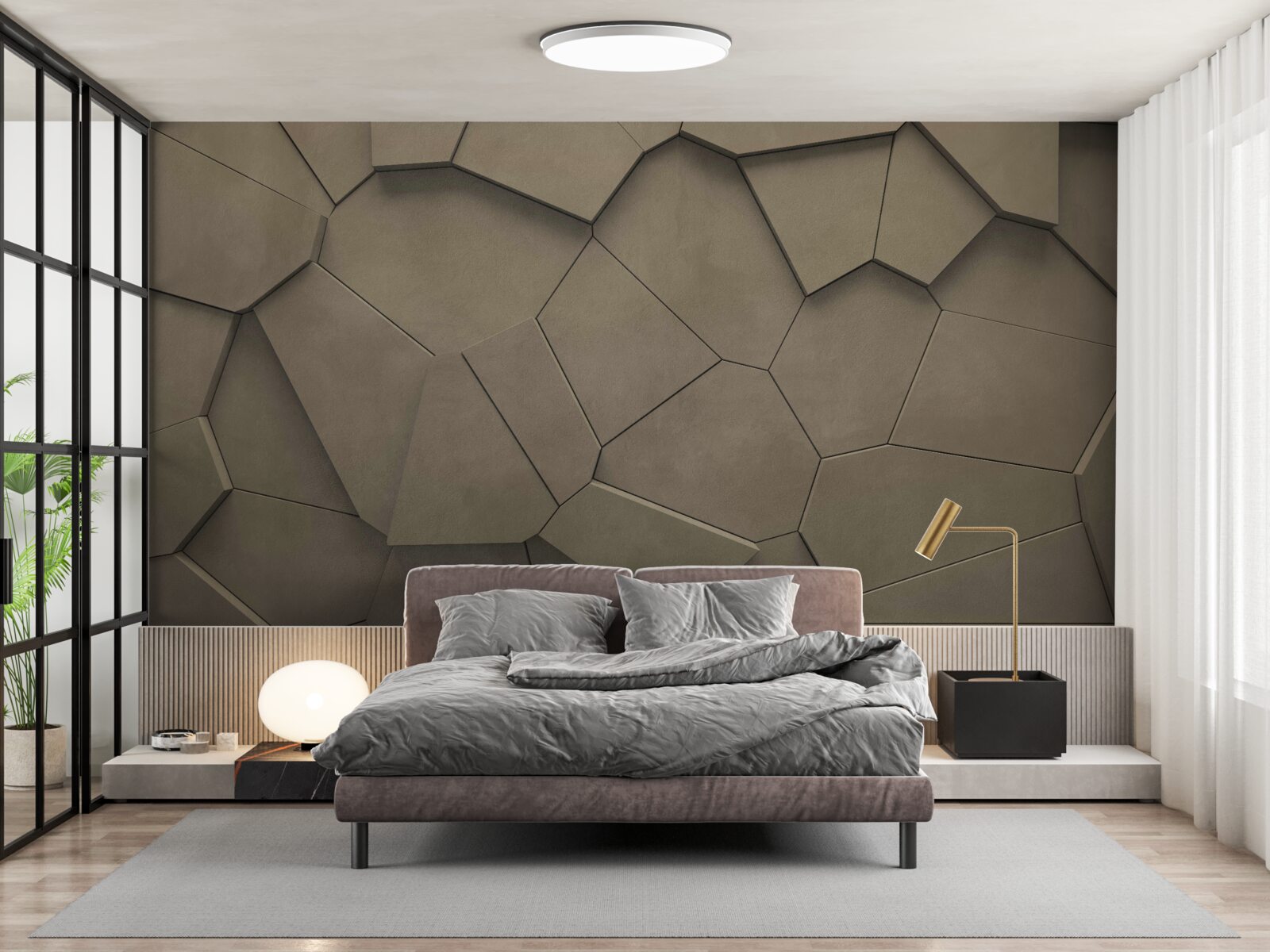 Fototapeta Ściana składająca się z kamieni o różnych kształtach