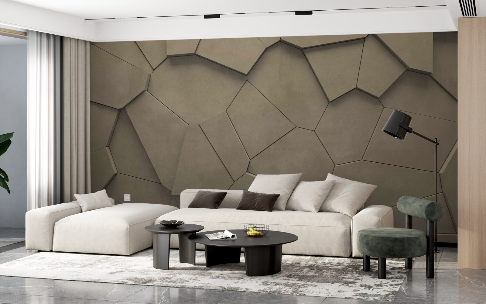 Fototapeta Ściana składająca się z kamieni o różnych kształtach