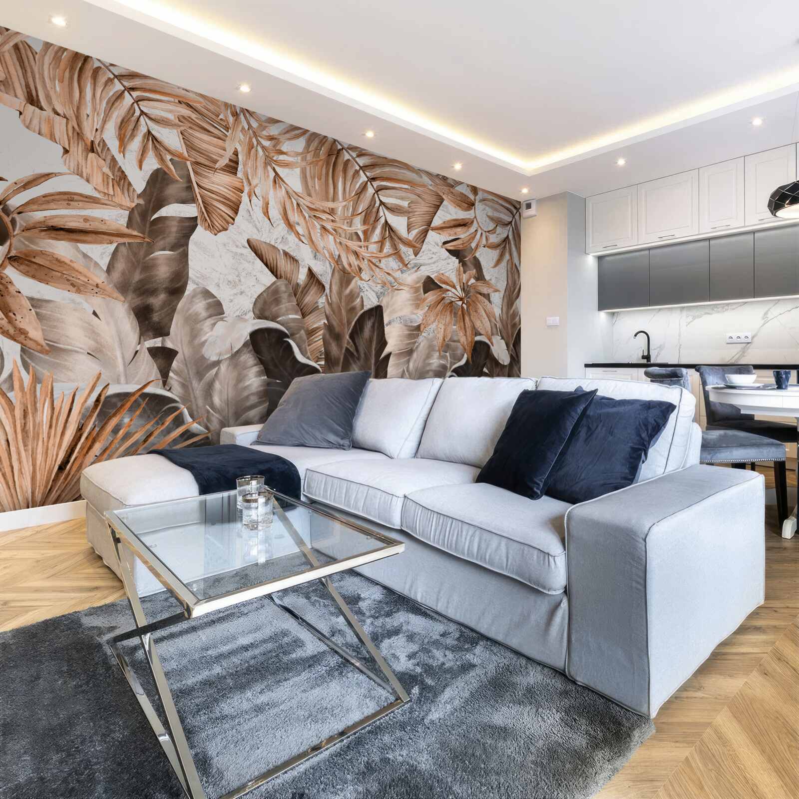 Fototapeta liście miedziane i brązowe