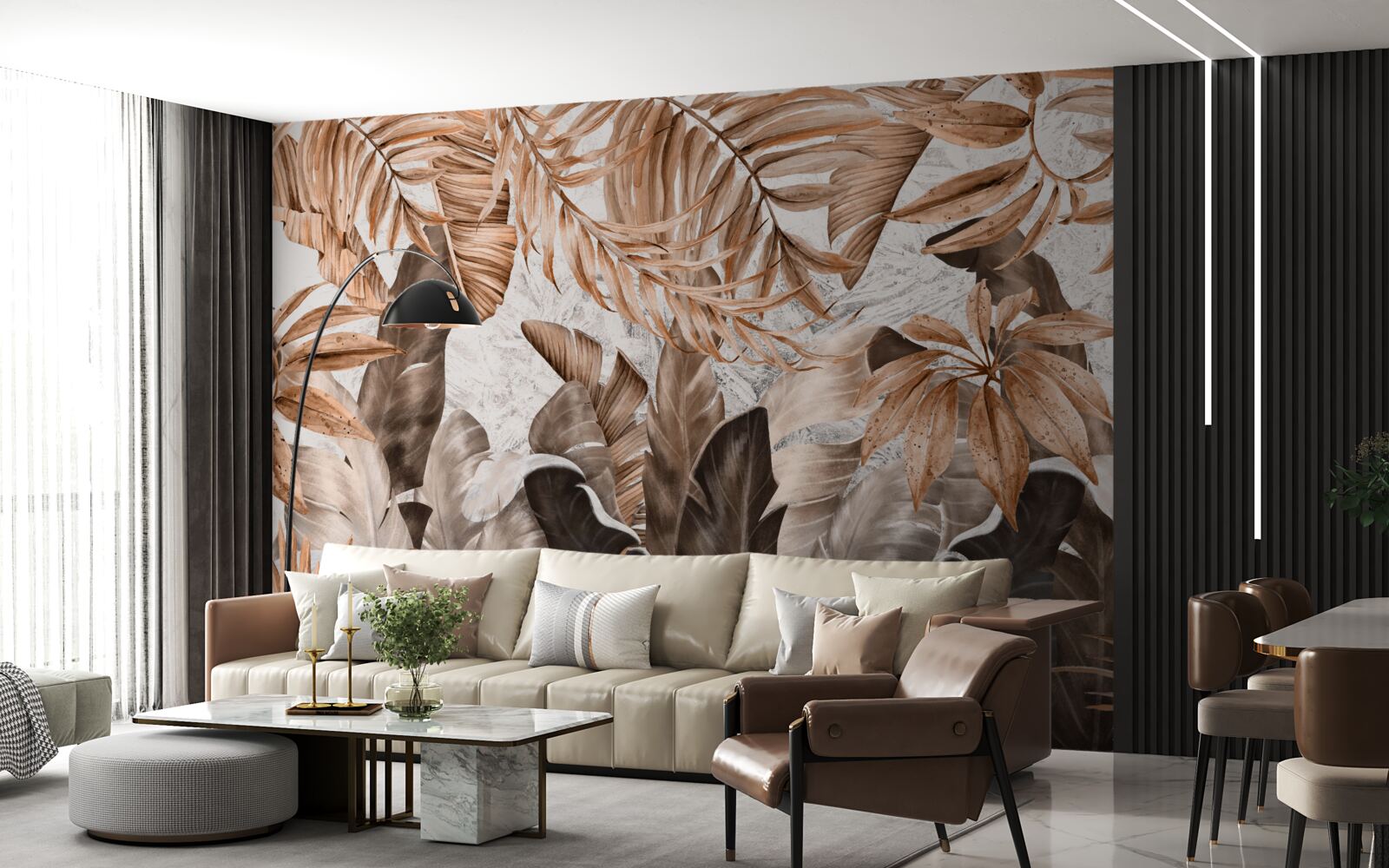 Fototapeta liście miedziane i brązowe