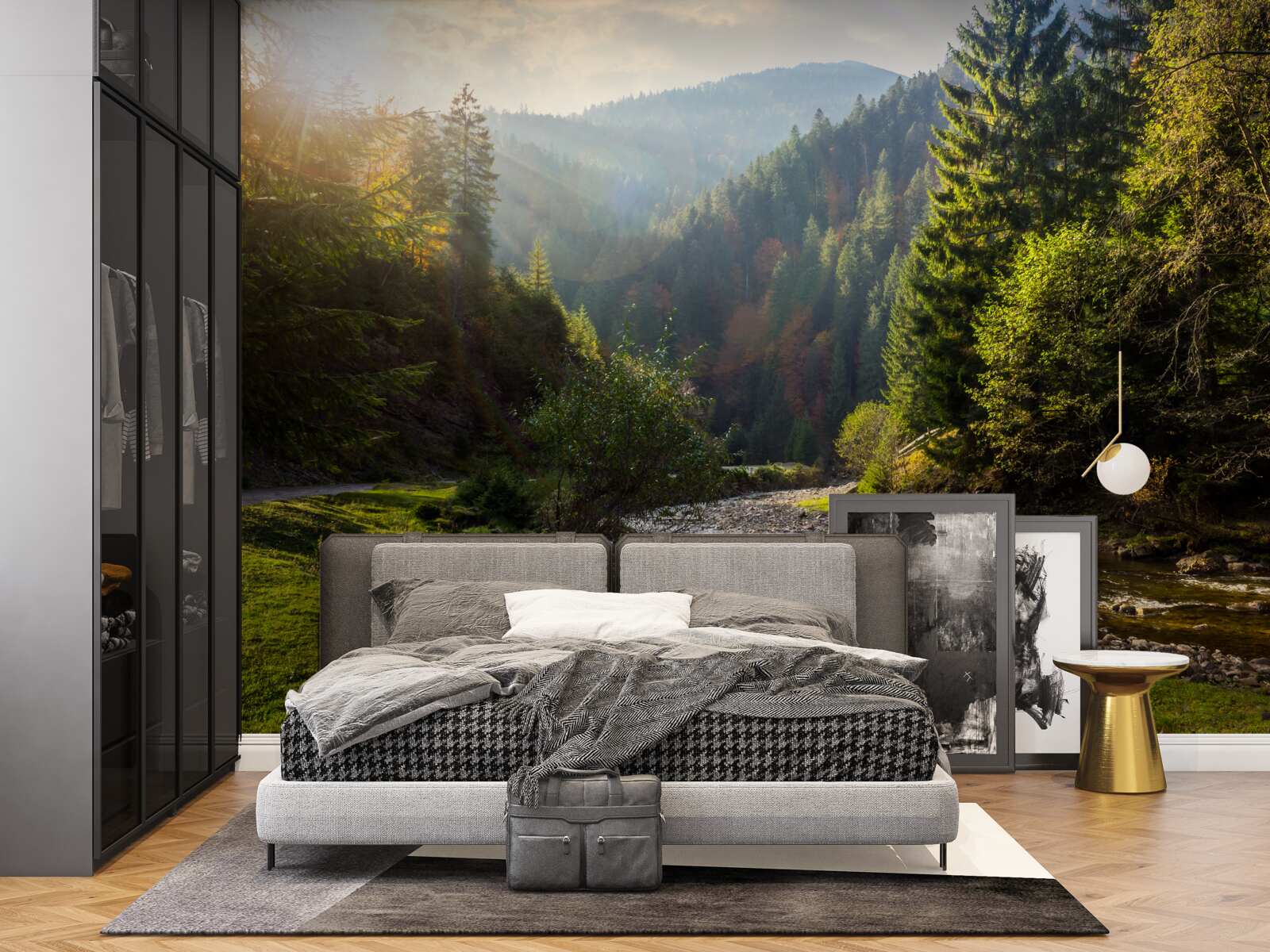 Fototapeta kolorowy szlak górski o wschodzie słońca