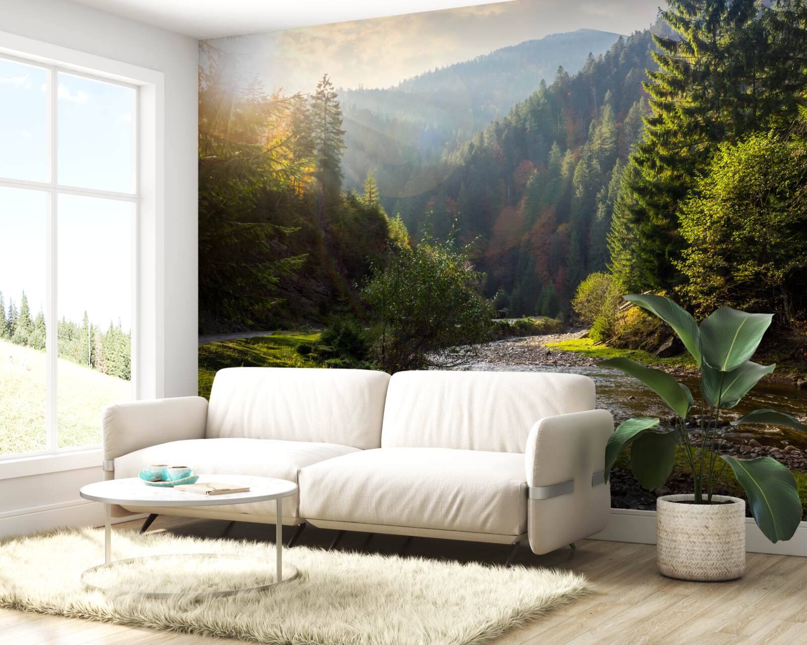 Fototapeta kolorowy szlak górski o wschodzie słońca