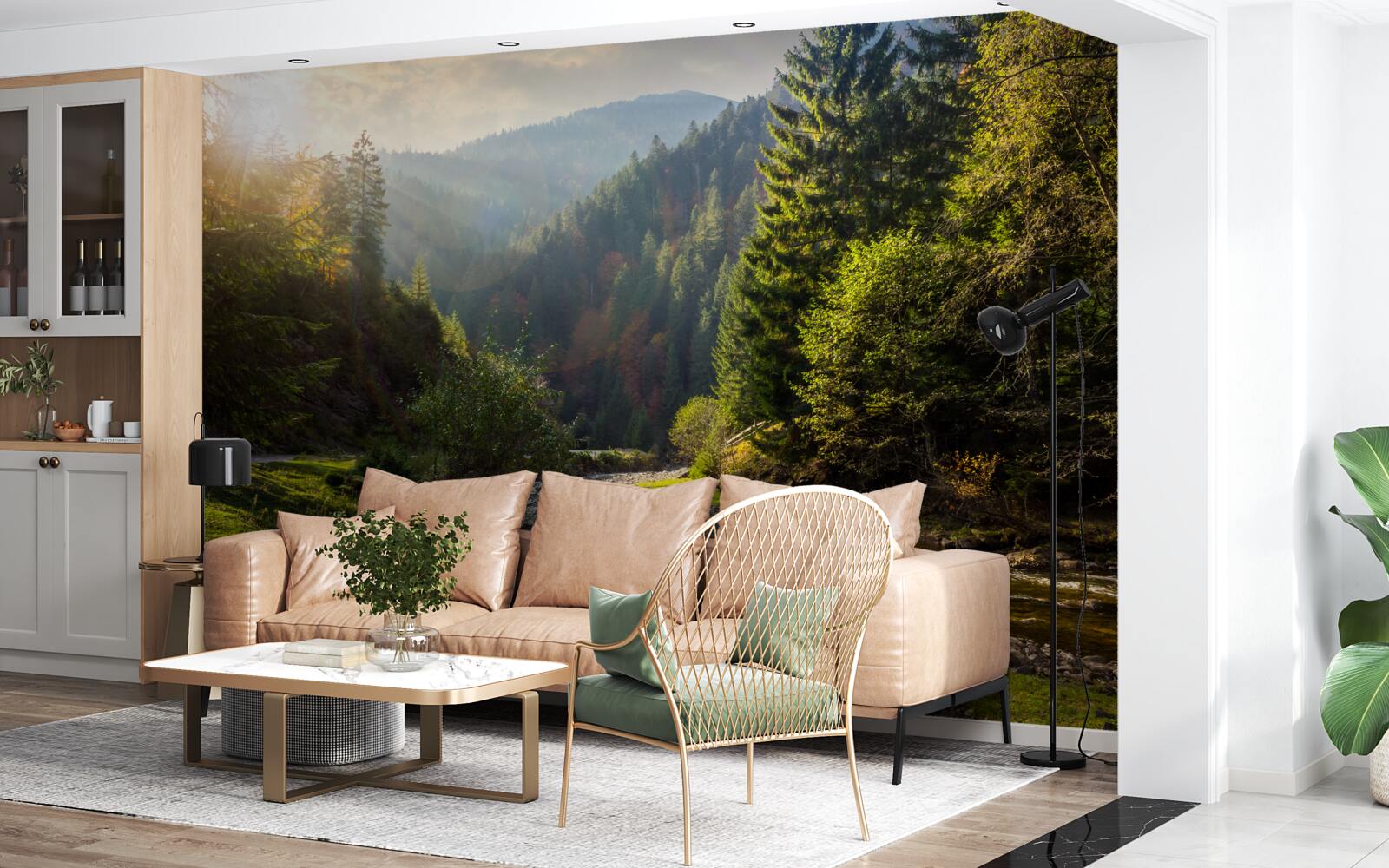 Fototapeta kolorowy szlak górski o wschodzie słońca