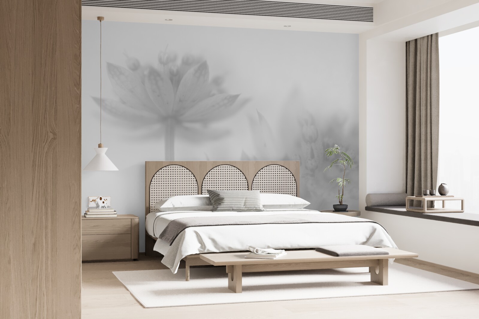 Fototapeta lotosy w odcieniach czerni i bieli