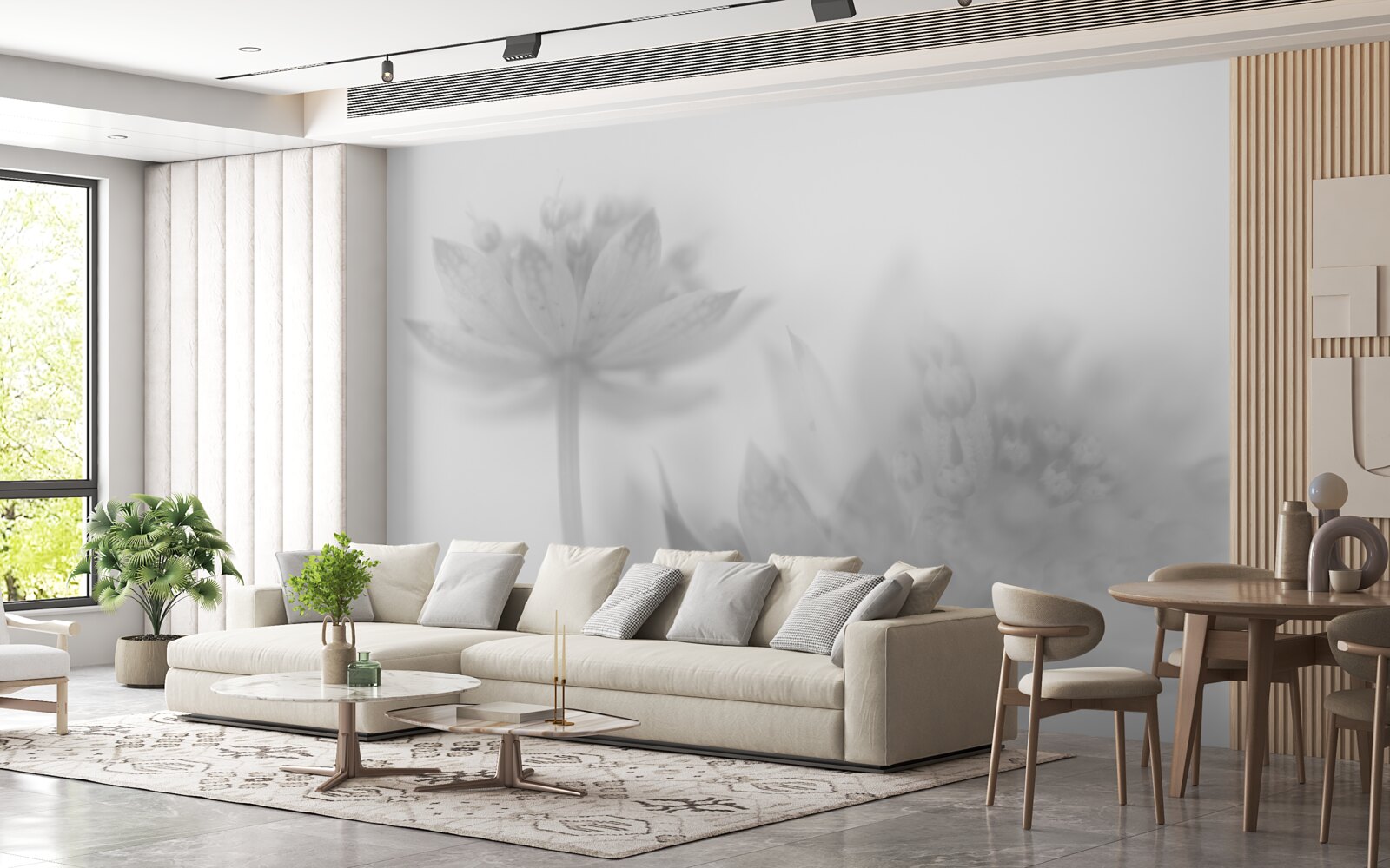 Fototapeta lotosy w odcieniach czerni i bieli