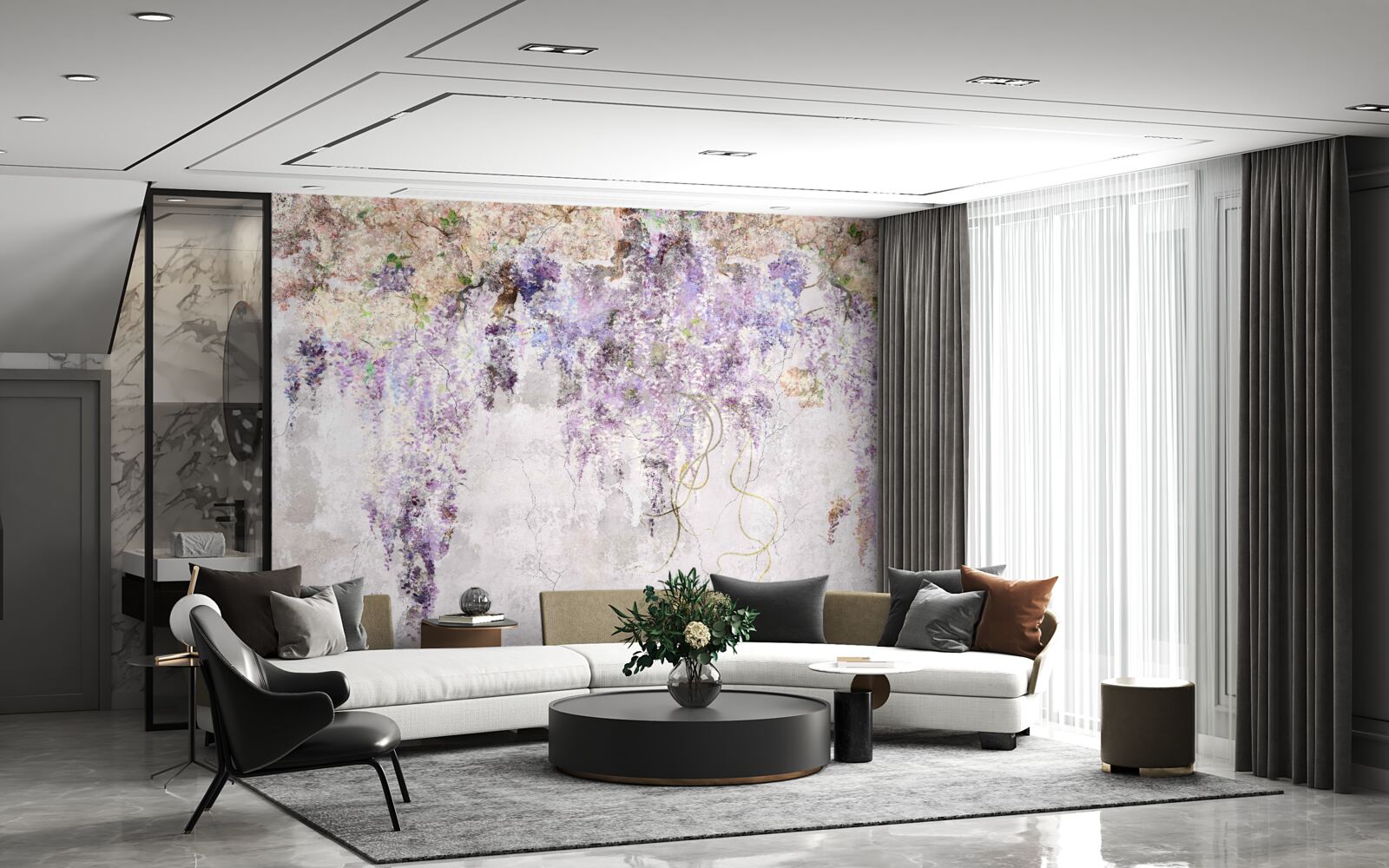 Fototapeta jesienne kwiaty spadają