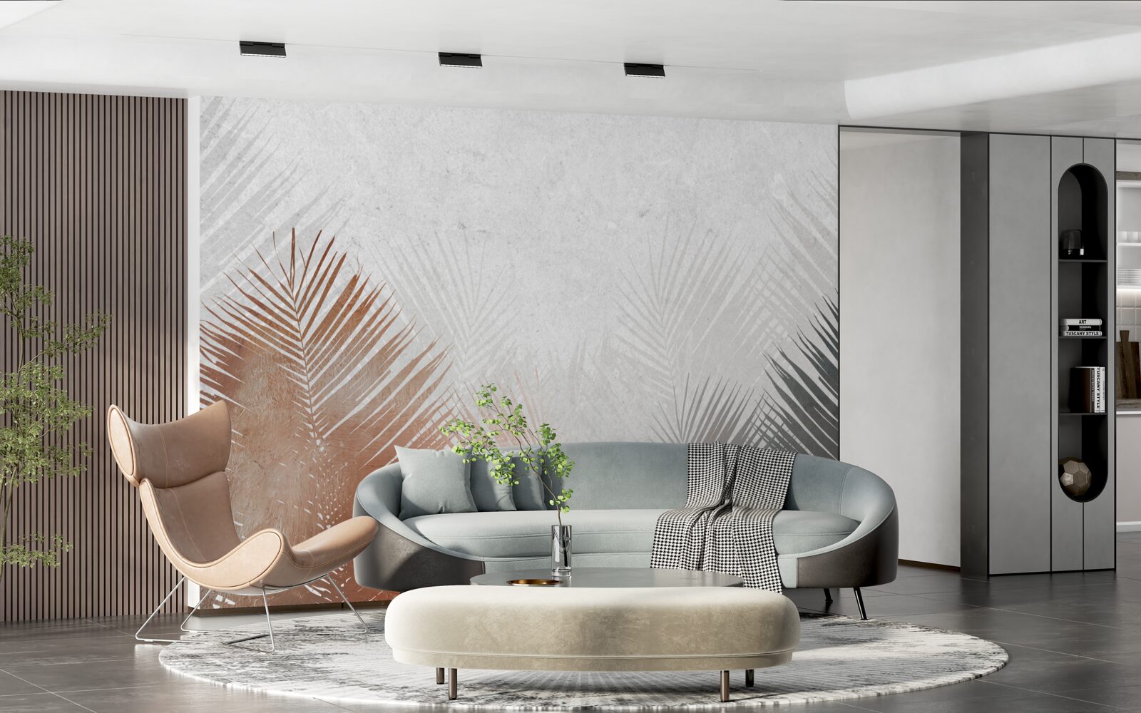 Fototapeta jesienna abstrakcja w zamglonym lesie