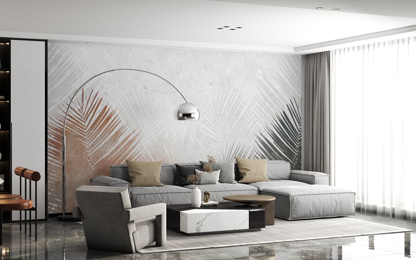 Fototapeta jesienna abstrakcja w zamglonym lesie