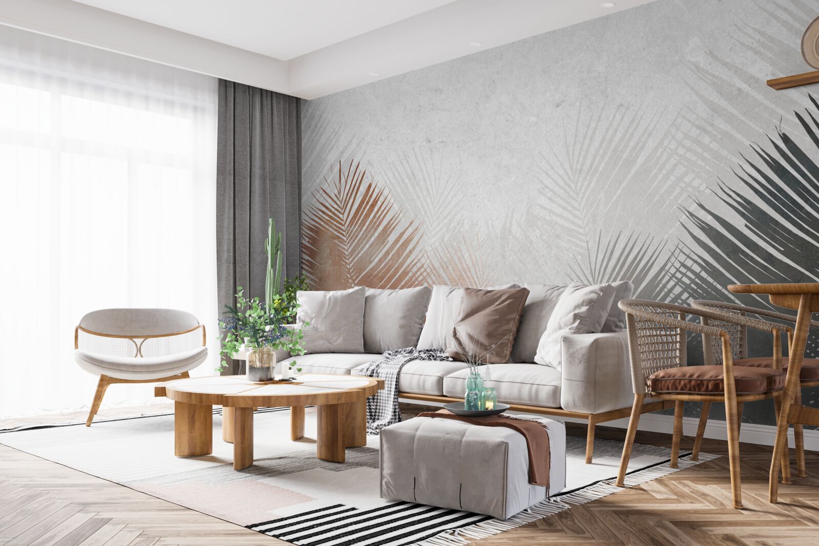 Fototapeta jesienna abstrakcja w zamglonym lesie