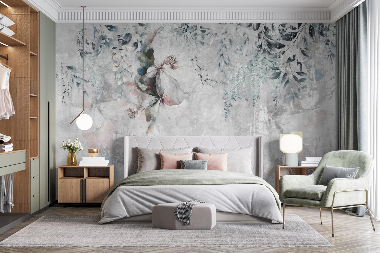 Fototapeta irysy są szare na tle tego samego odcienia