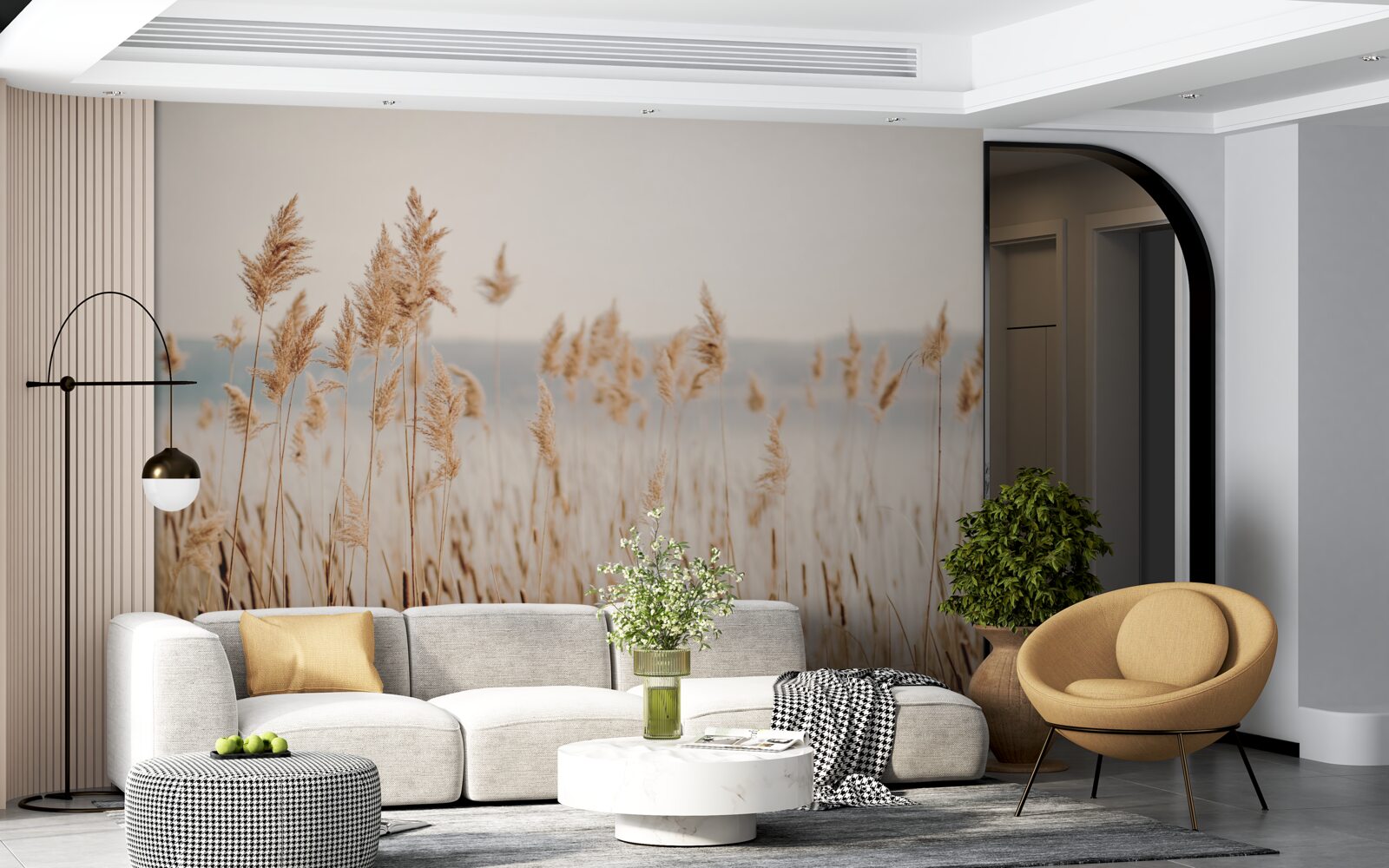 Fototapeta pole pszenicy usiane kłosami