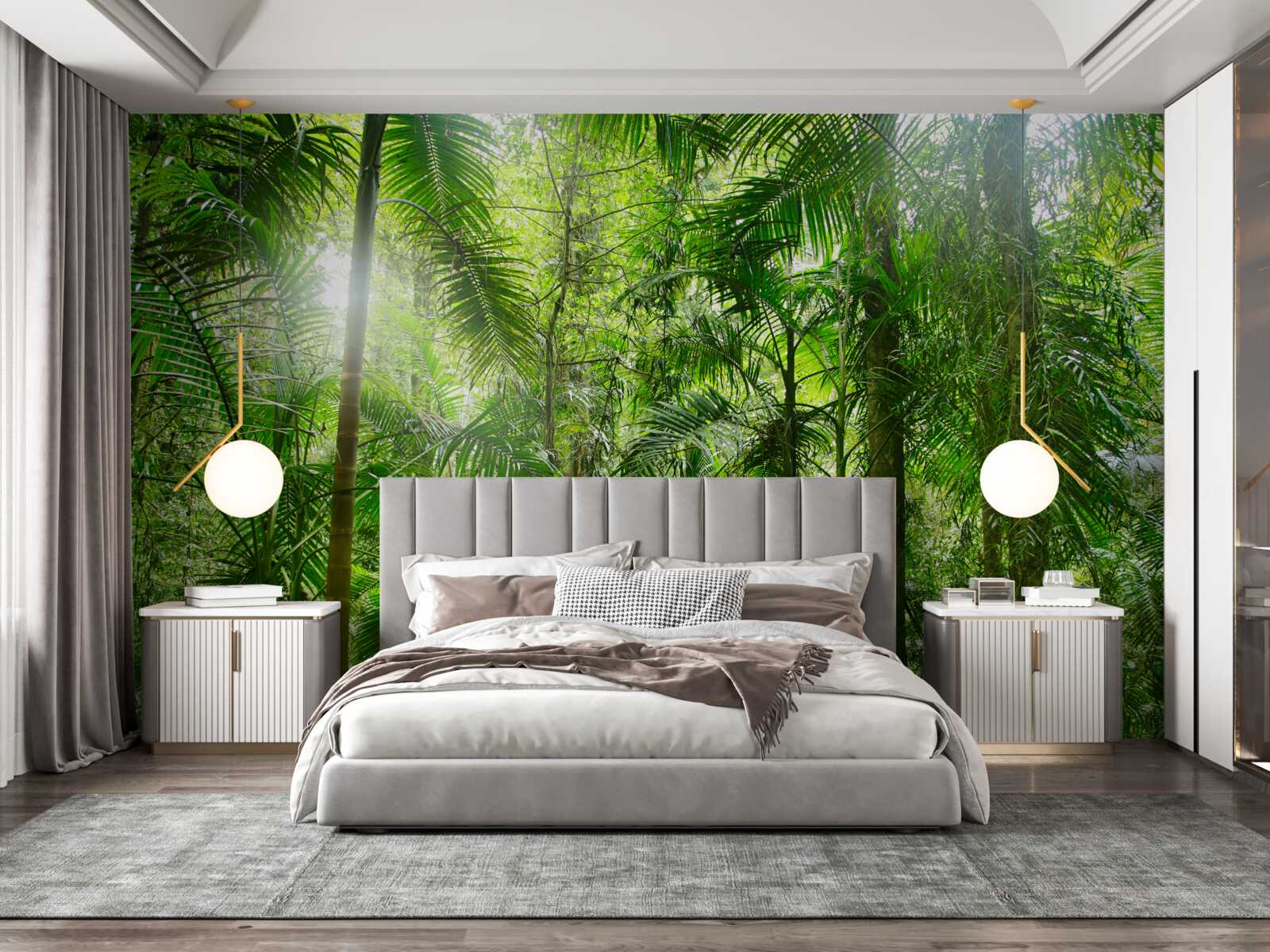 Fototapeta bujna roślinność na zalesionym terenie