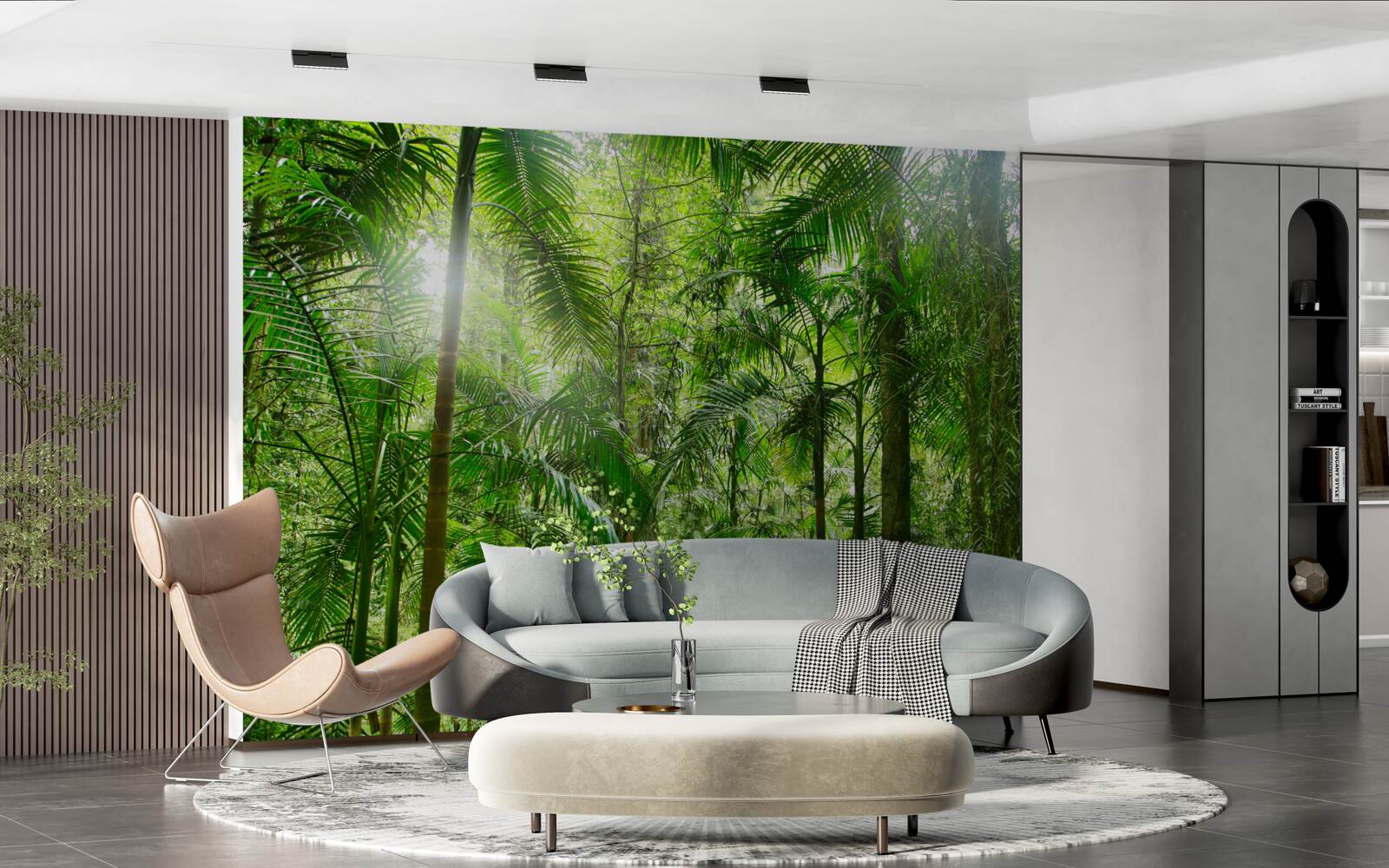 Fototapeta bujna roślinność na zalesionym terenie