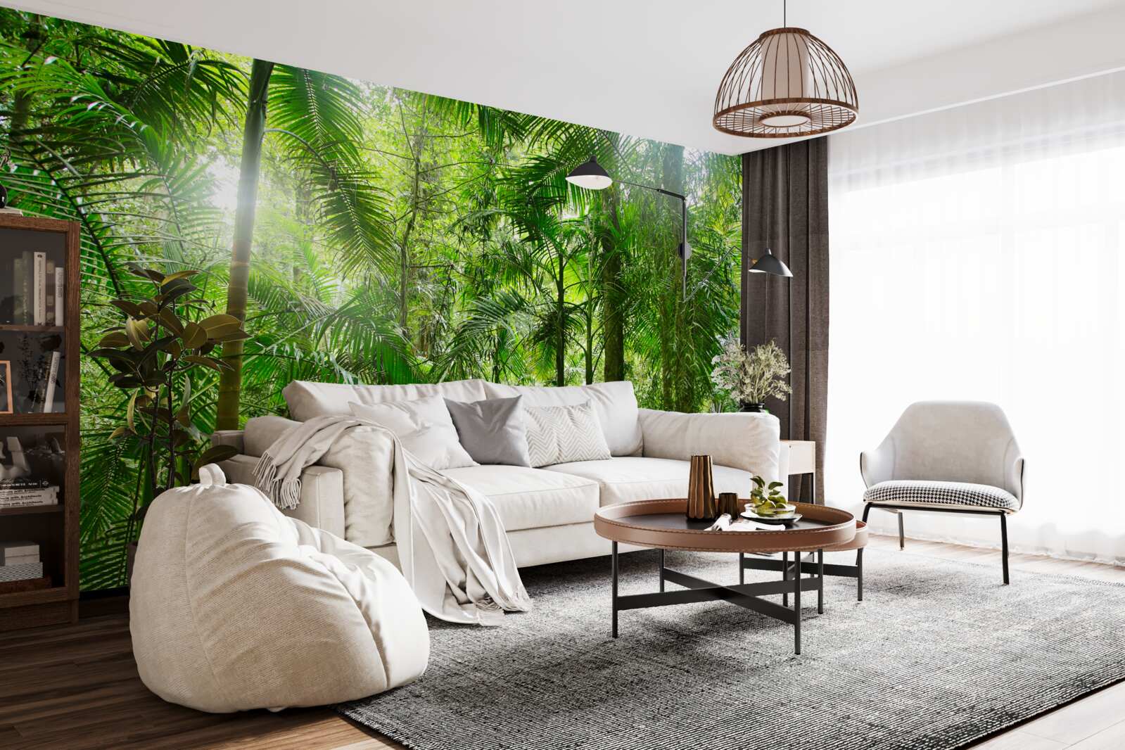 Fototapeta bujna roślinność na zalesionym terenie