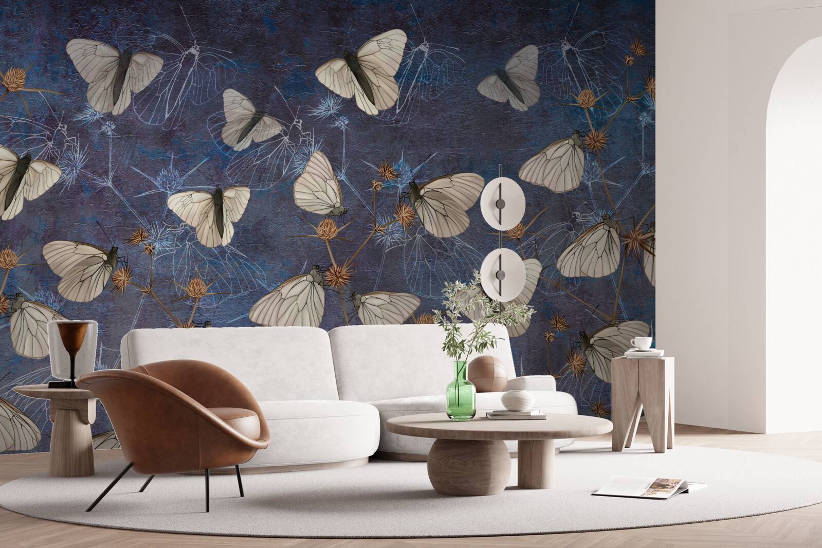 Fototapeta białe motyle w sezonie wegetacyjnym