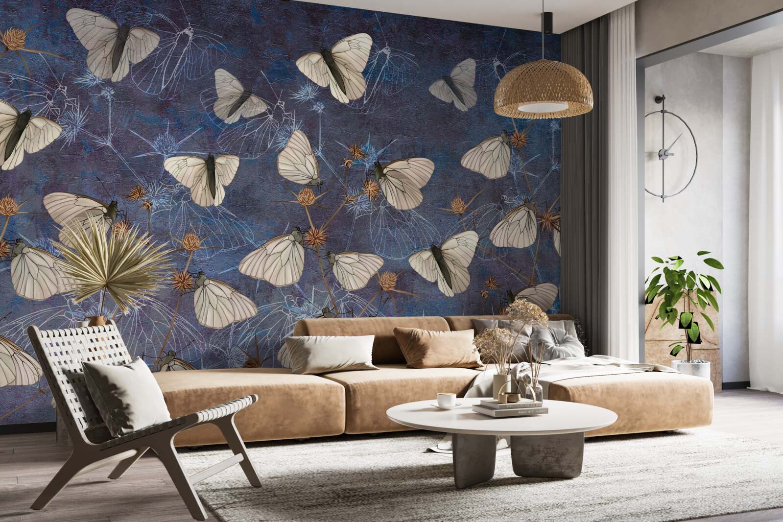 Fototapeta białe motyle w sezonie wegetacyjnym