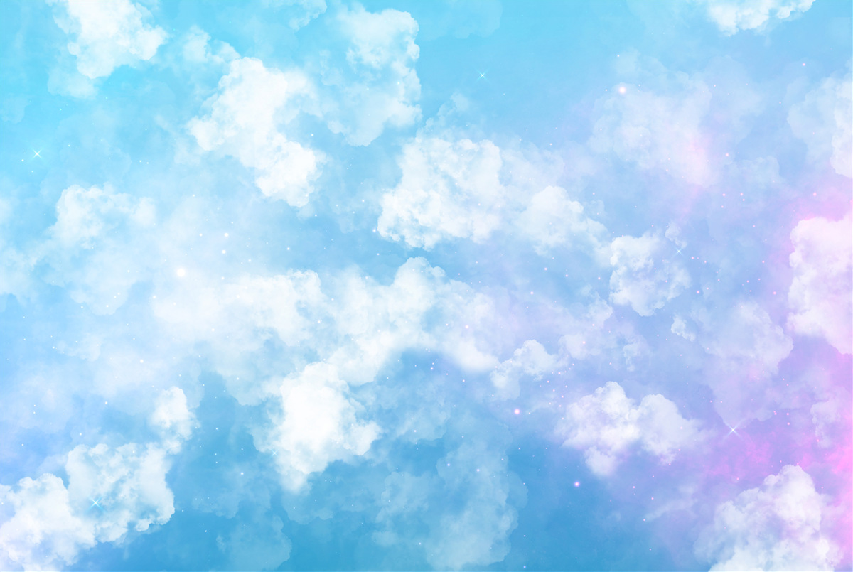 Fototapeta firmament, cieszący oko swoją jasnością i śnieżnobiałymi chmurami