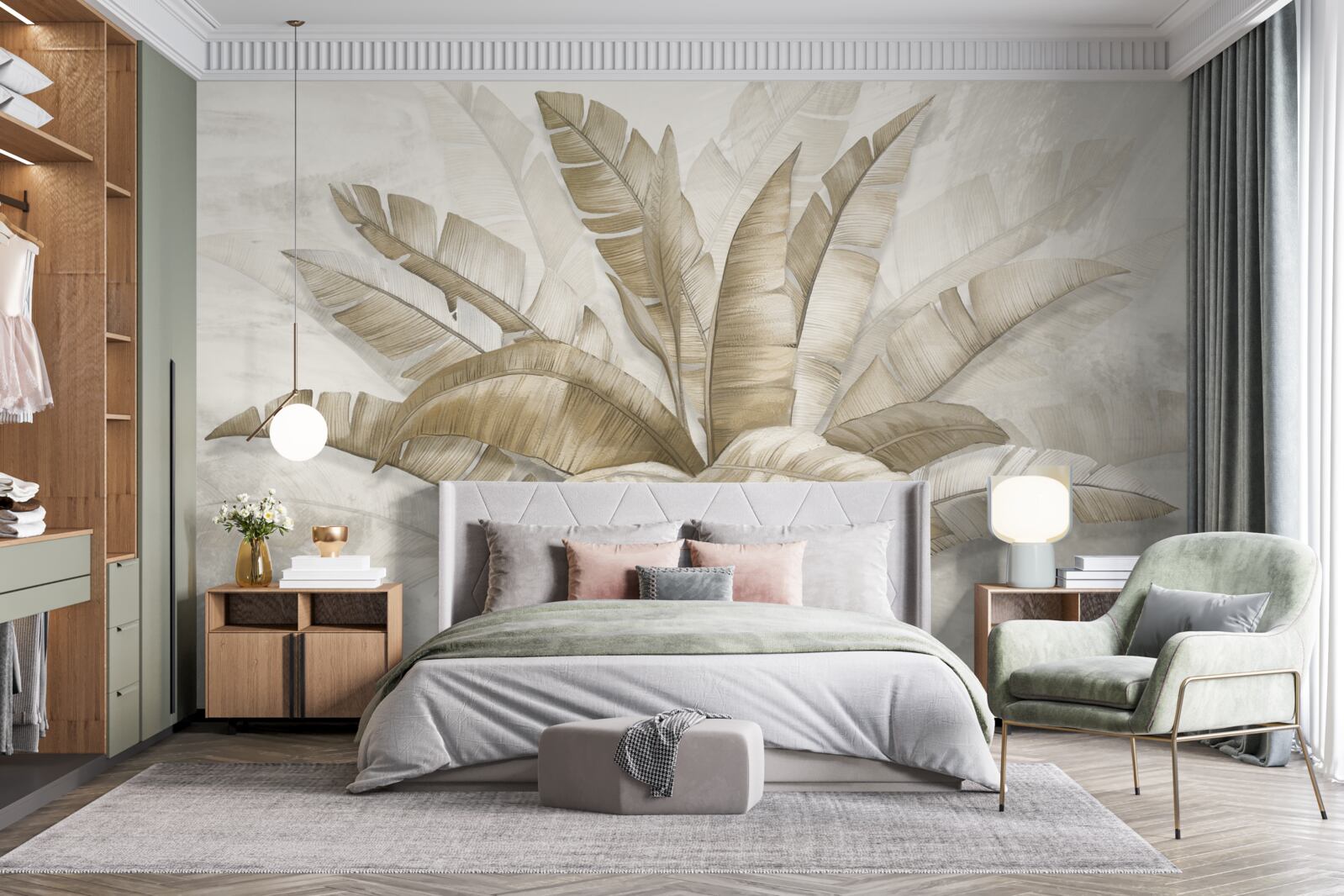 Fototapeta pęczek dużych liści palmy