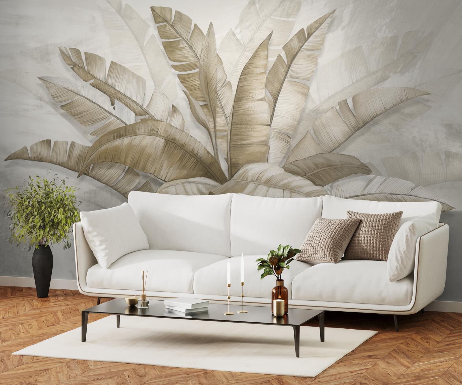 Fototapeta pęczek dużych liści palmy