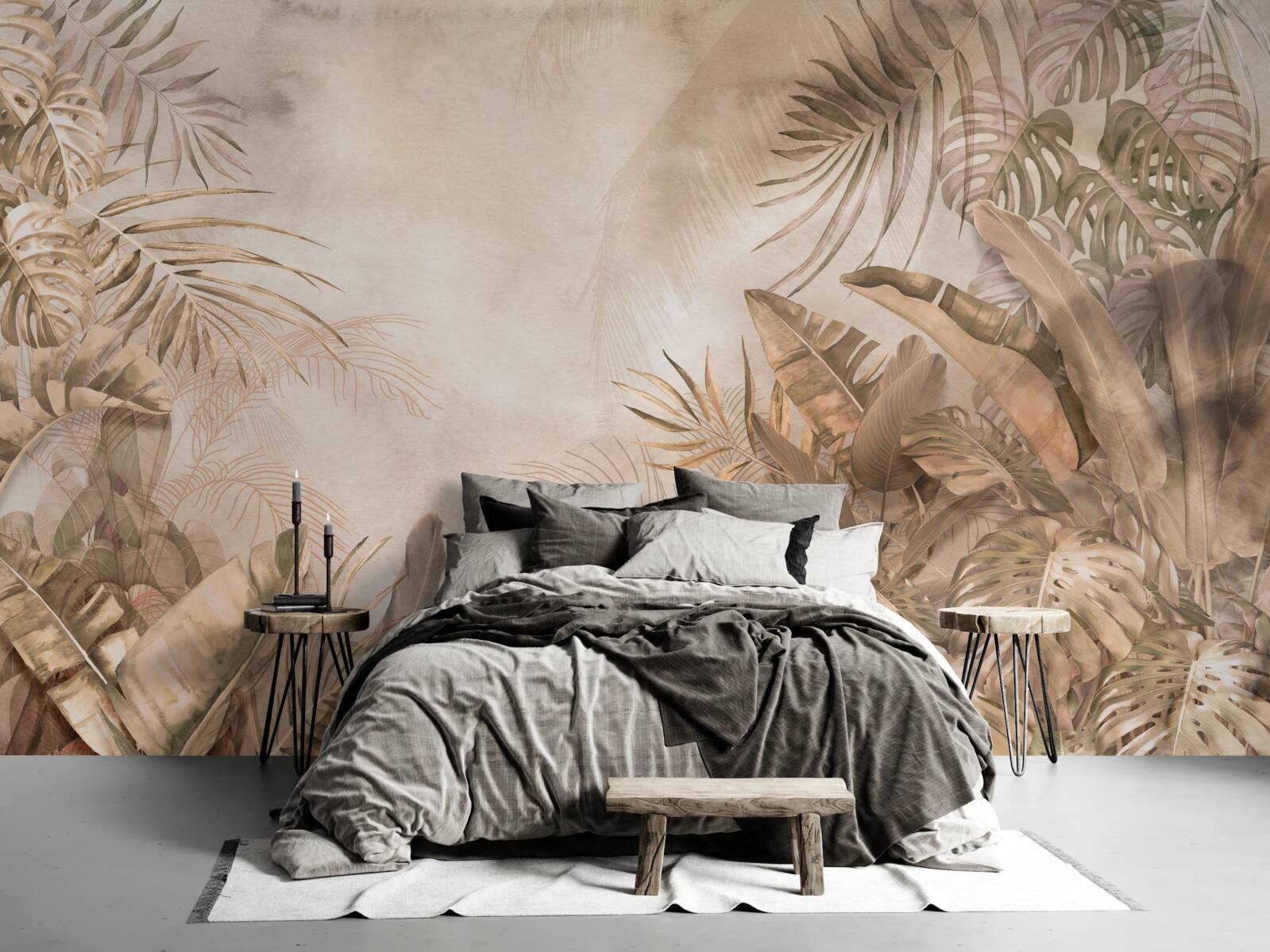 Fototapeta monstera i palmy rosną w lasach tropikalnych