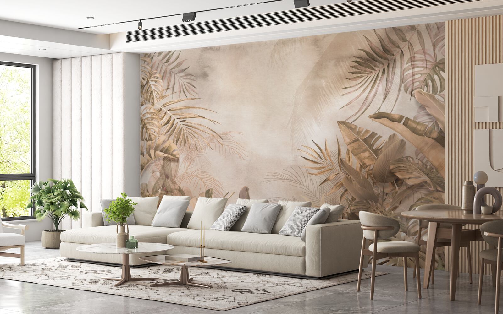 Fototapeta monstera i palmy rosną w lasach tropikalnych