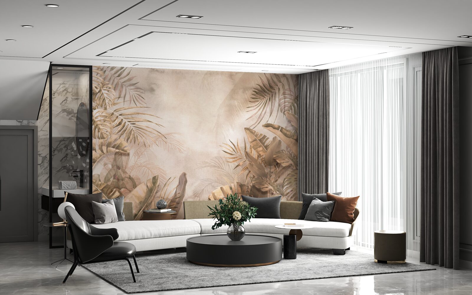 Fototapeta monstera i palmy rosną w lasach tropikalnych