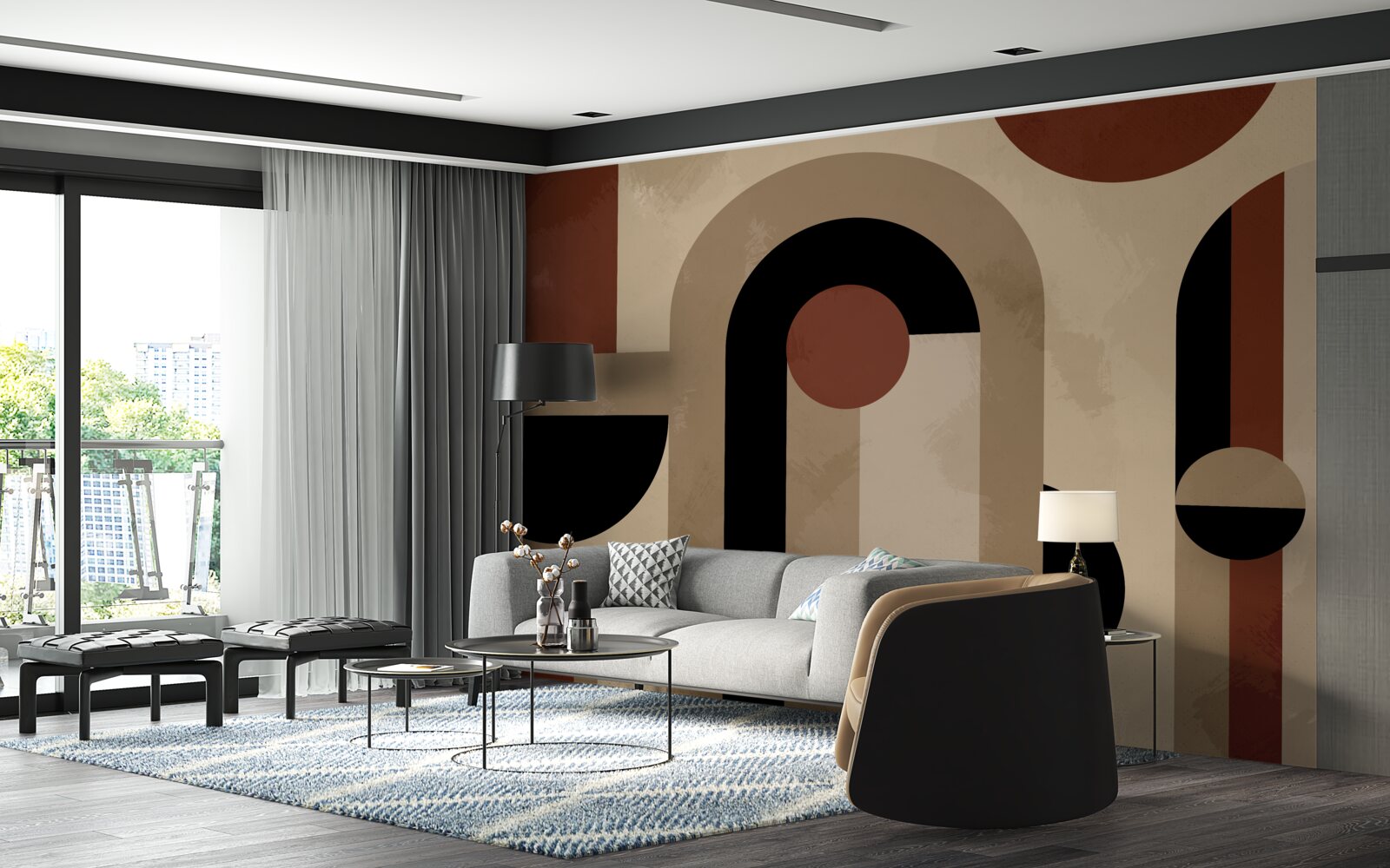 Fototapeta brązowe odcienie abstrakcyjnych kształtów