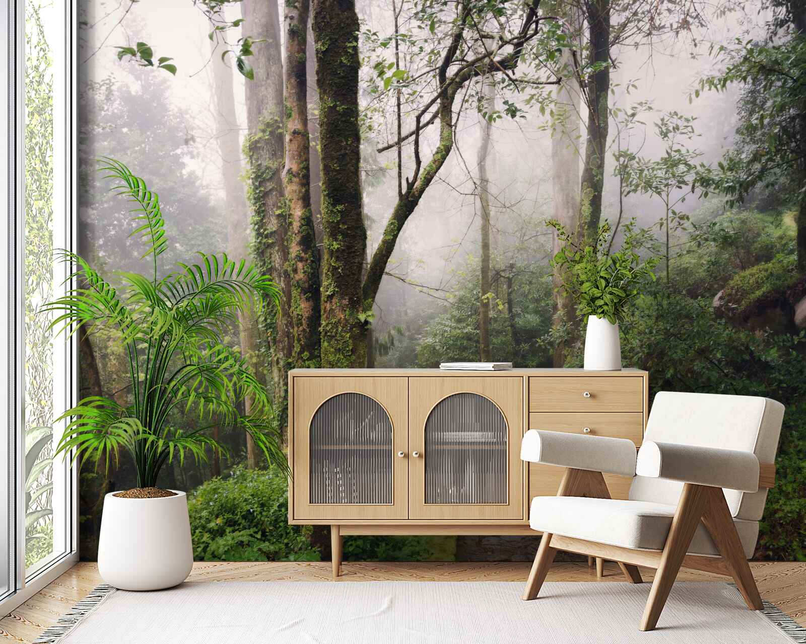 Fototapeta Ścieżka przez zielony leżący las