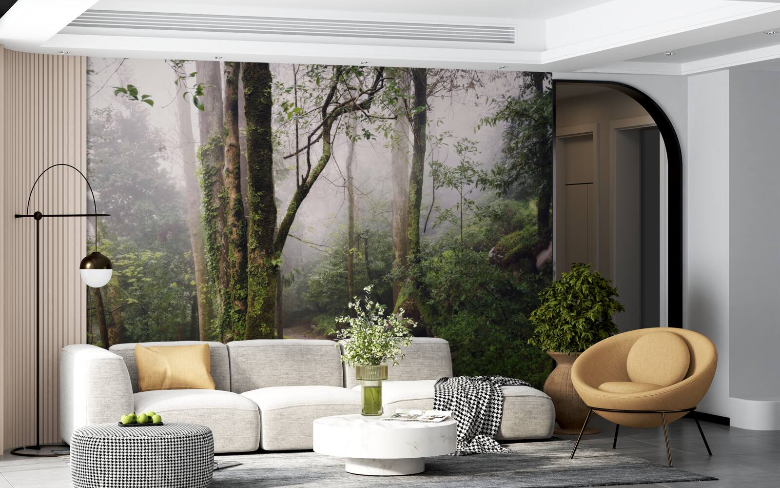 Fototapeta Ścieżka przez zielony leżący las