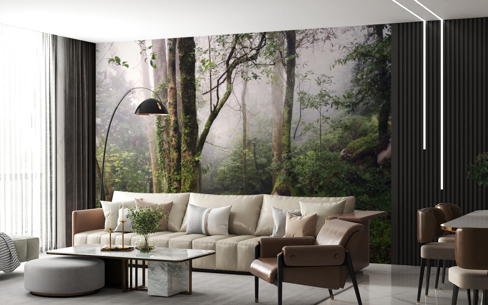 Fototapeta Ścieżka przez zielony leżący las