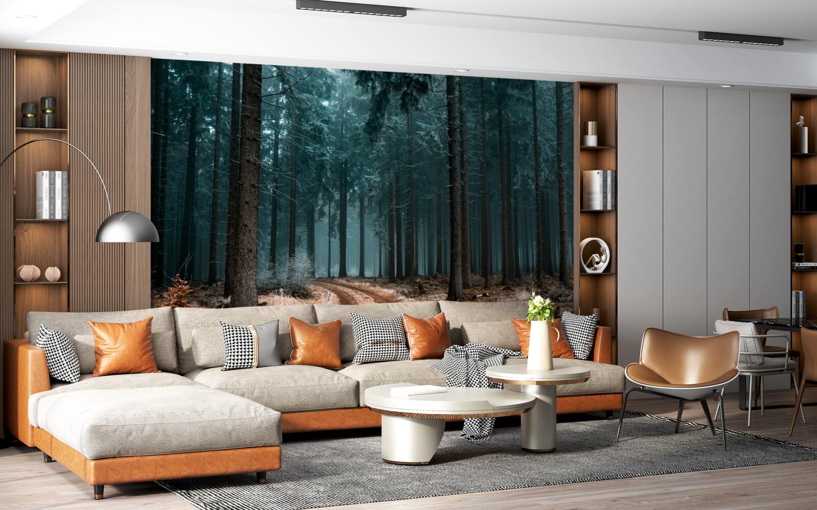 Fototapeta cenny szlak do gęstego mglistego lasu