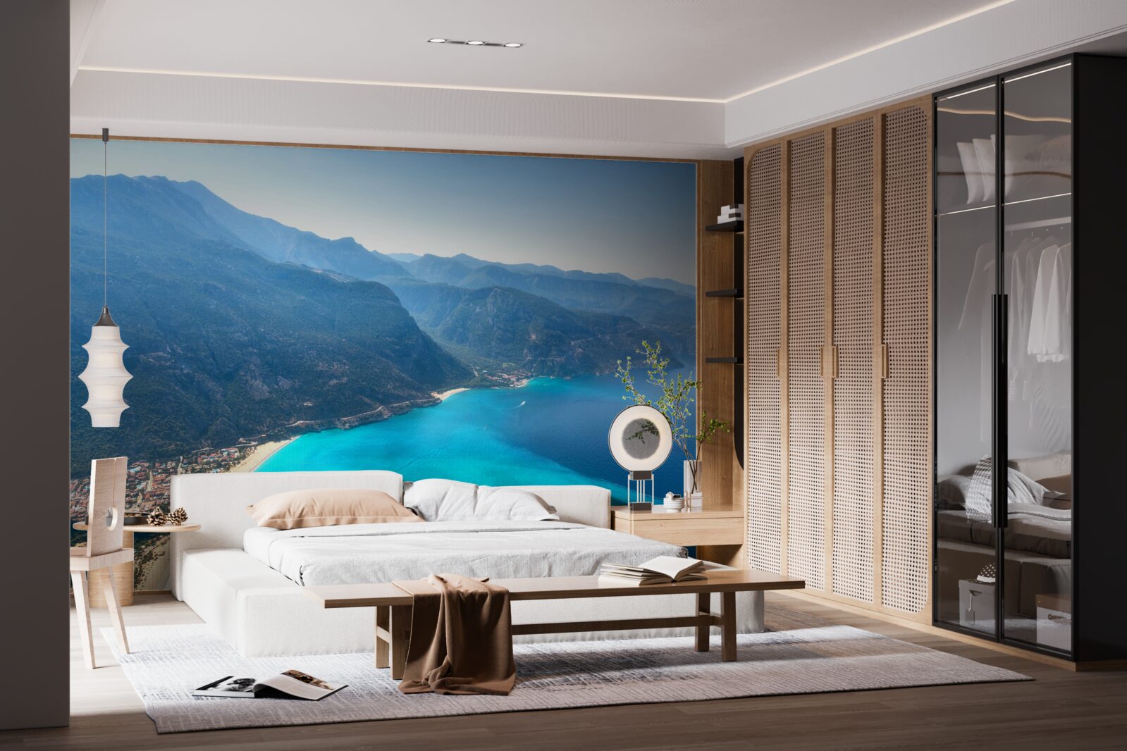 Fototapeta linia brzegowa ośrodka narciarskiego jest niebieska