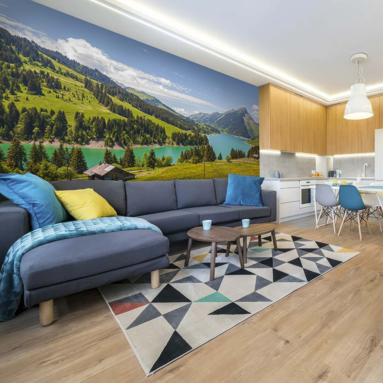 Fototapeta jezioro ongren z lazurowymi wodami w górach