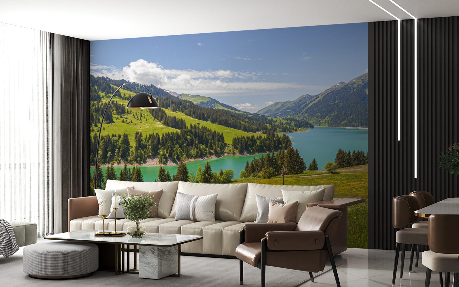 Fototapeta jezioro ongren z lazurowymi wodami w górach