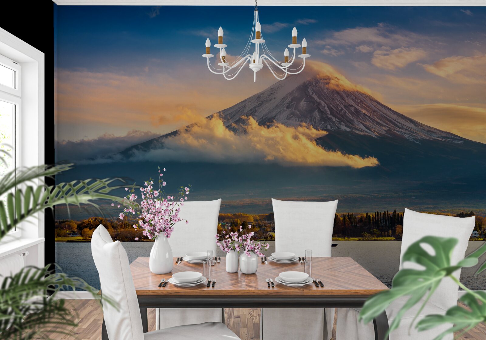 Fototapeta szczyt fuji otoczony jest gęstą mgłą