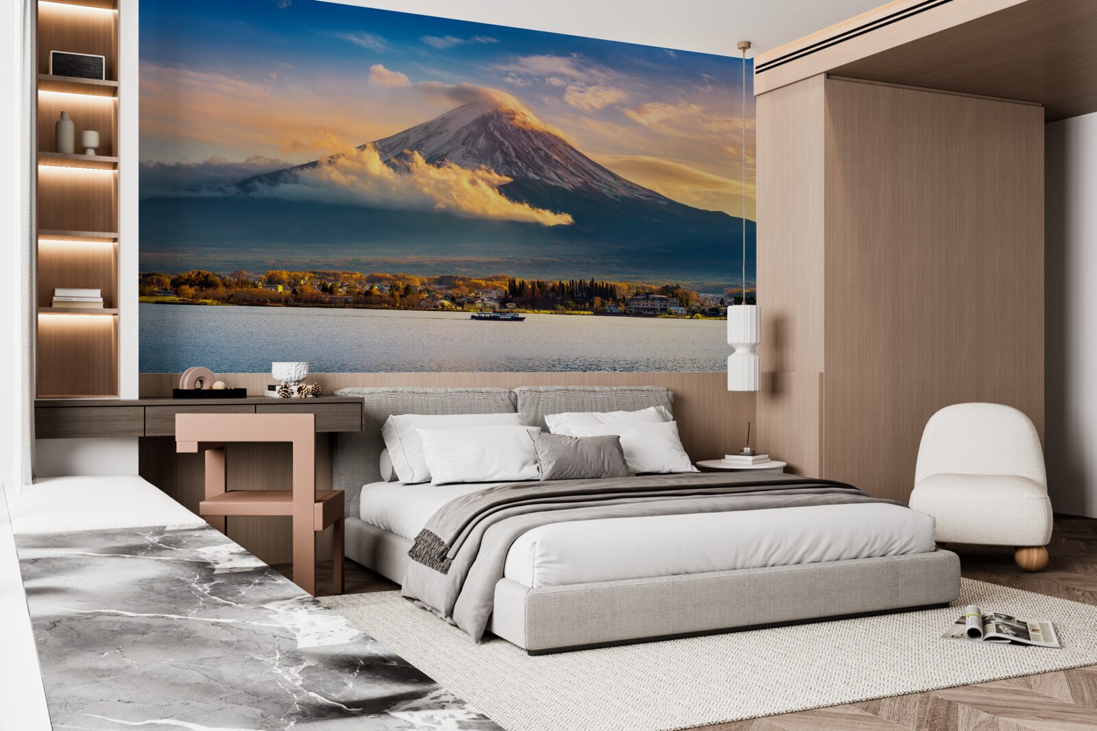 Fototapeta szczyt fuji otoczony jest gęstą mgłą